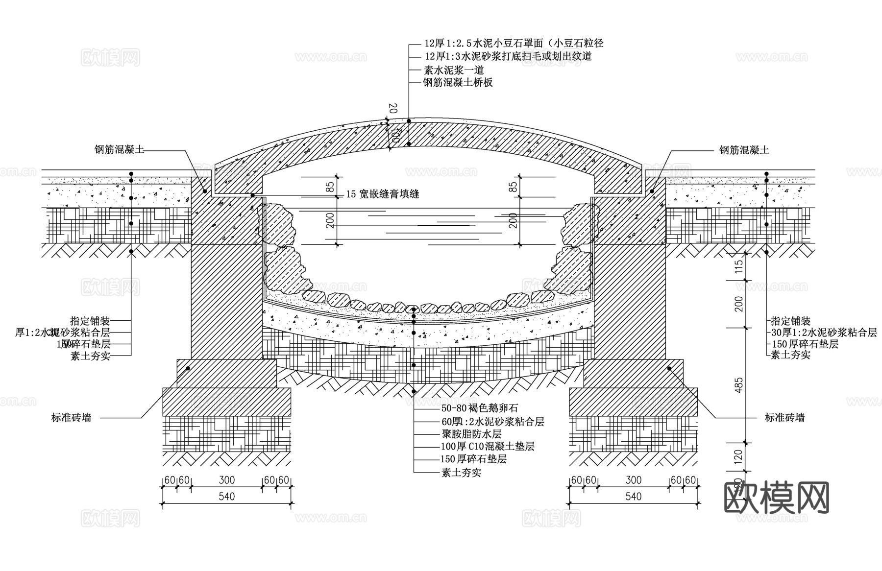 小拱桥施工图cad施工图