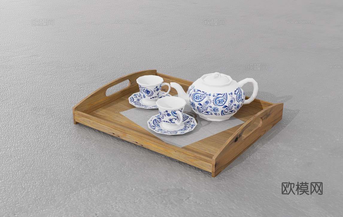 茶具组合su模型