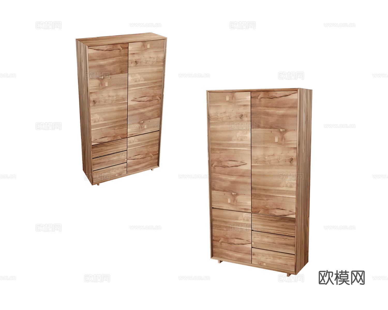 Teak House 原木衣柜 储物柜3d模型下载