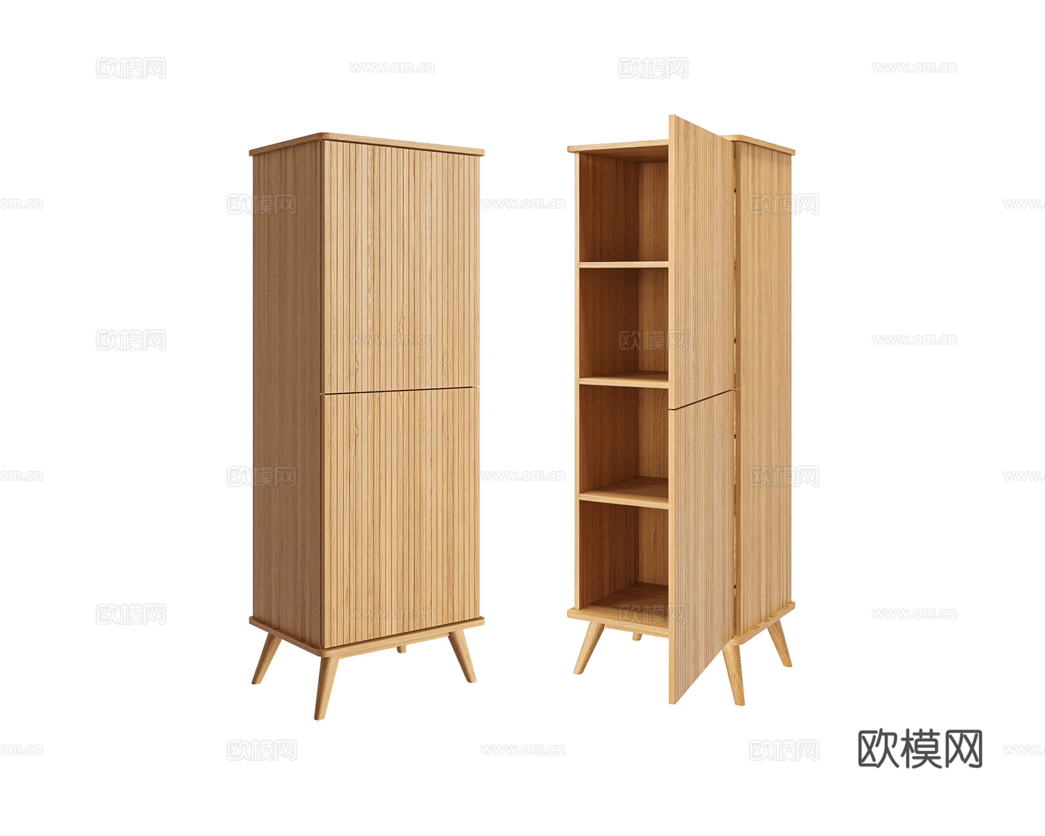 lulu'space 原木衣柜 储物柜3d模型下载