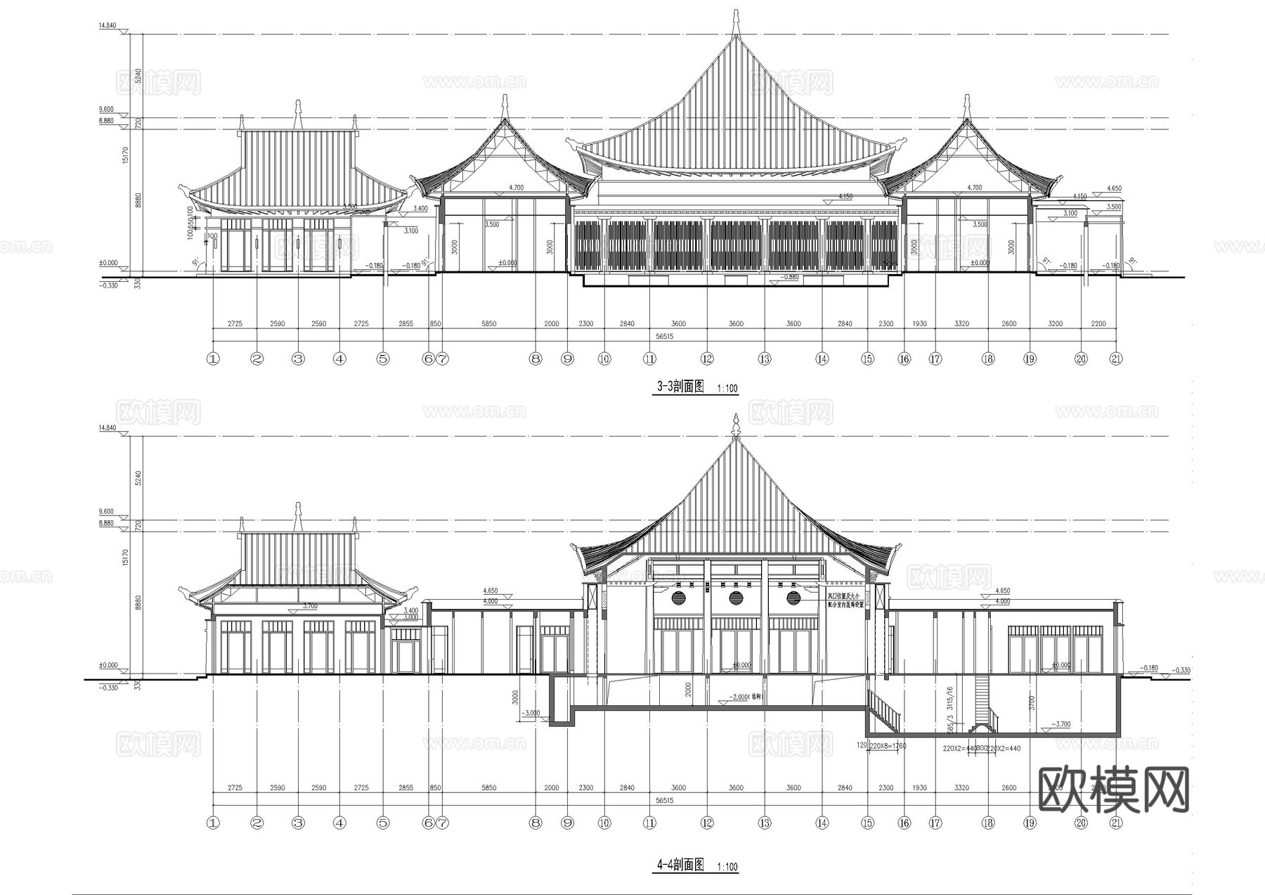 拉萨酒店SPA建筑施工图cad施工图