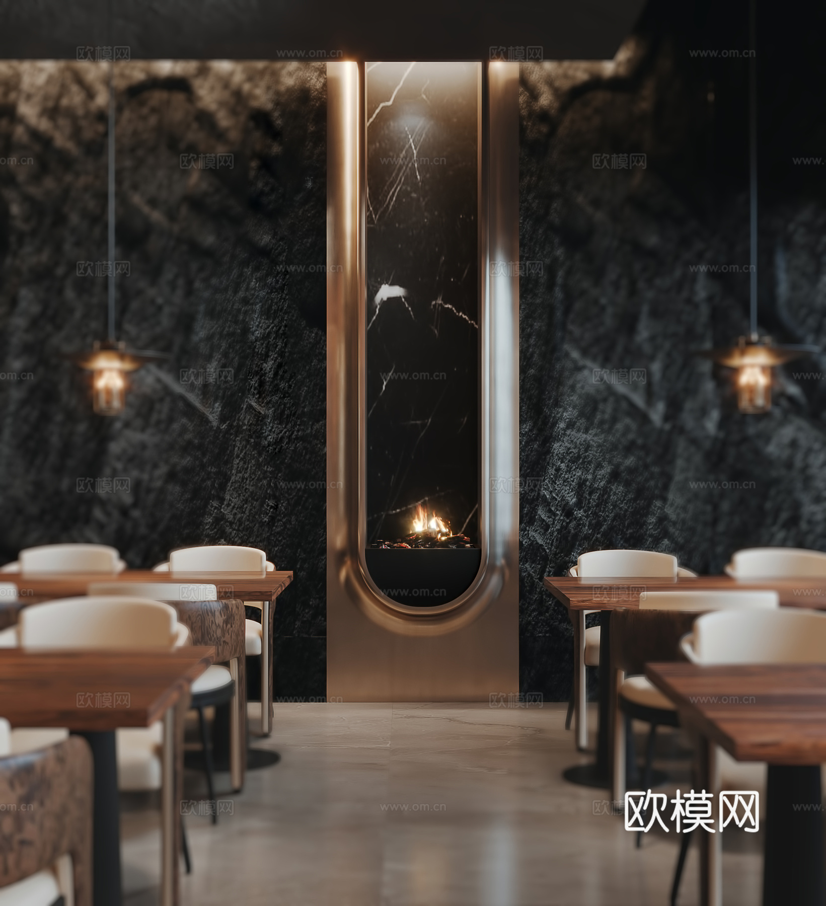 意式轻奢餐厅3d模型下载（渲染图6）