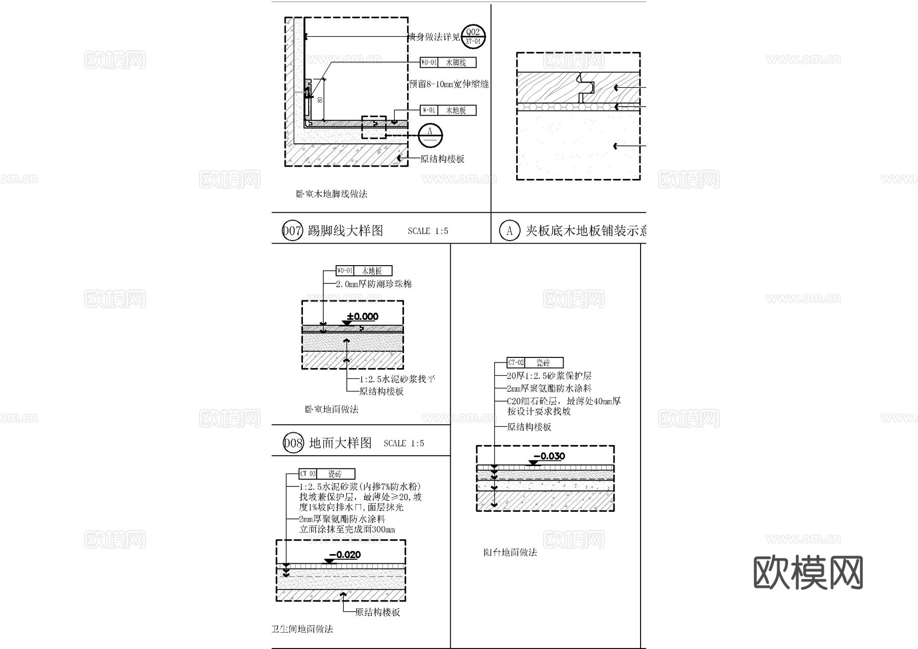 家居地漏做法大样图cad施工图
