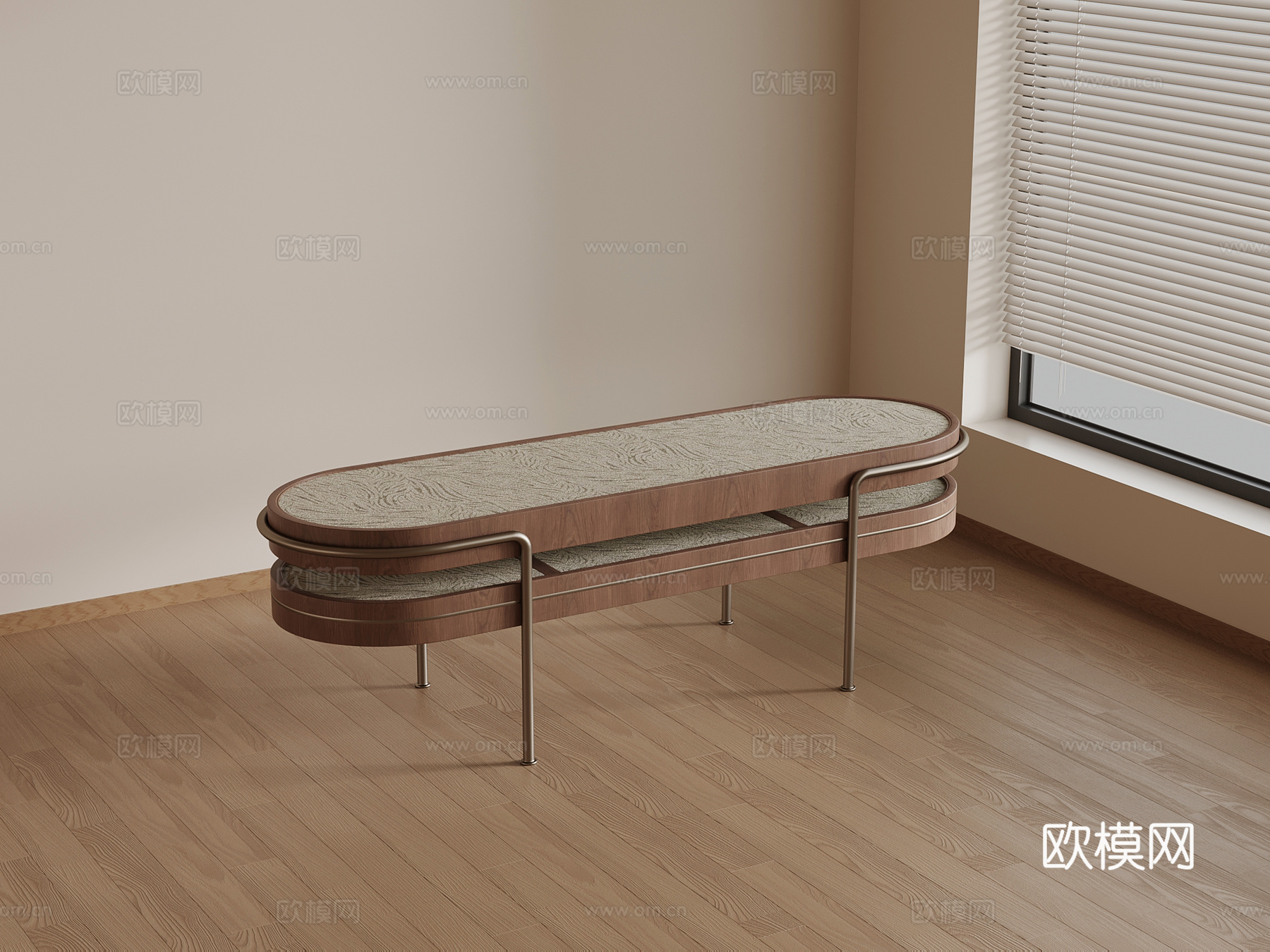 现代中古风换鞋凳 床尾凳su模型