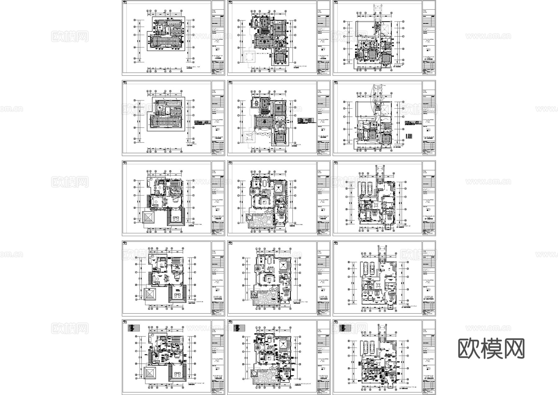 滨海别墅室内施工图cad施工图