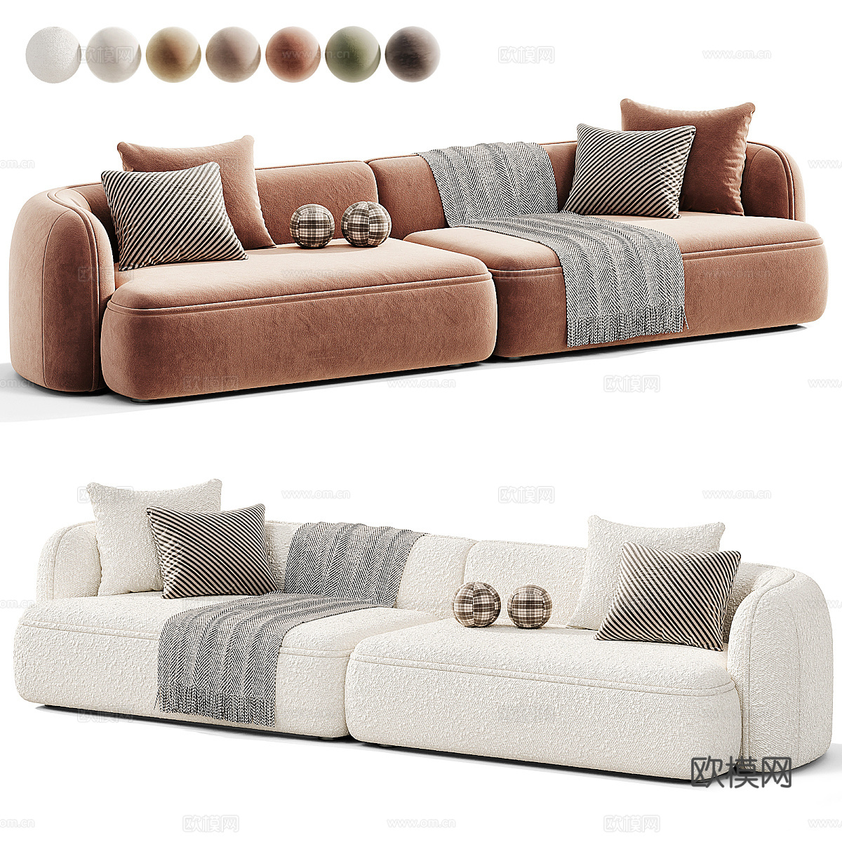 现代奶油风 ROYALTY 休闲沙发3d模型下载（渲染图4）