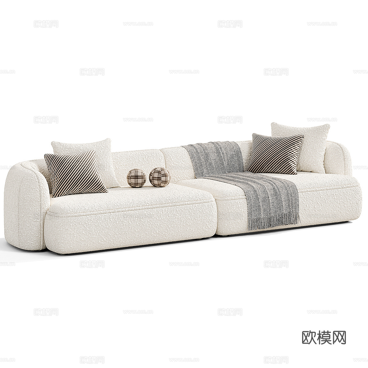 现代奶油风 ROYALTY 休闲沙发3d模型下载（渲染图2）