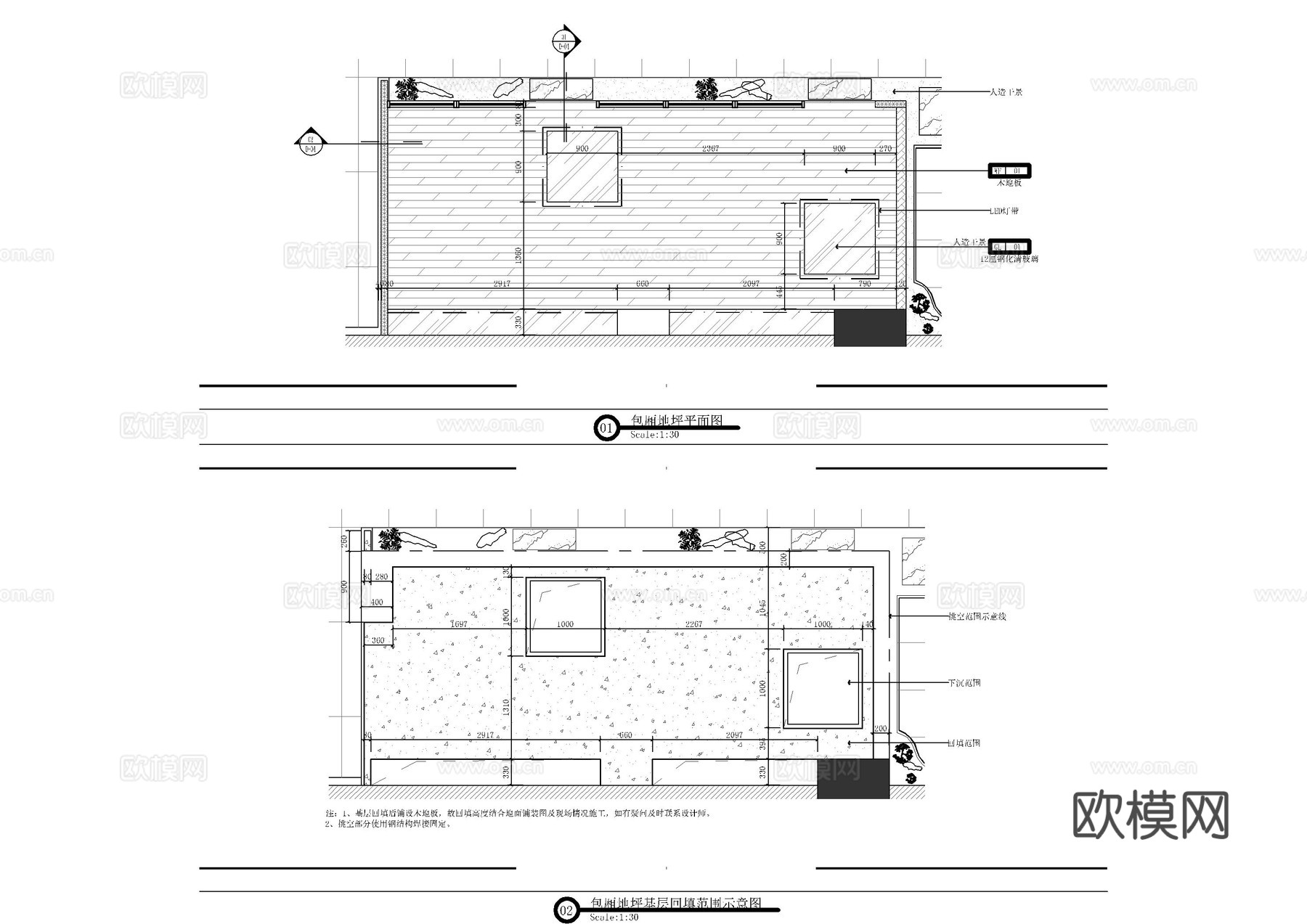 餐厅地面钢架大样图cad施工图