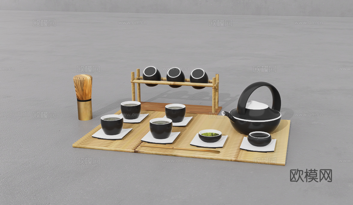 茶具组合su模型