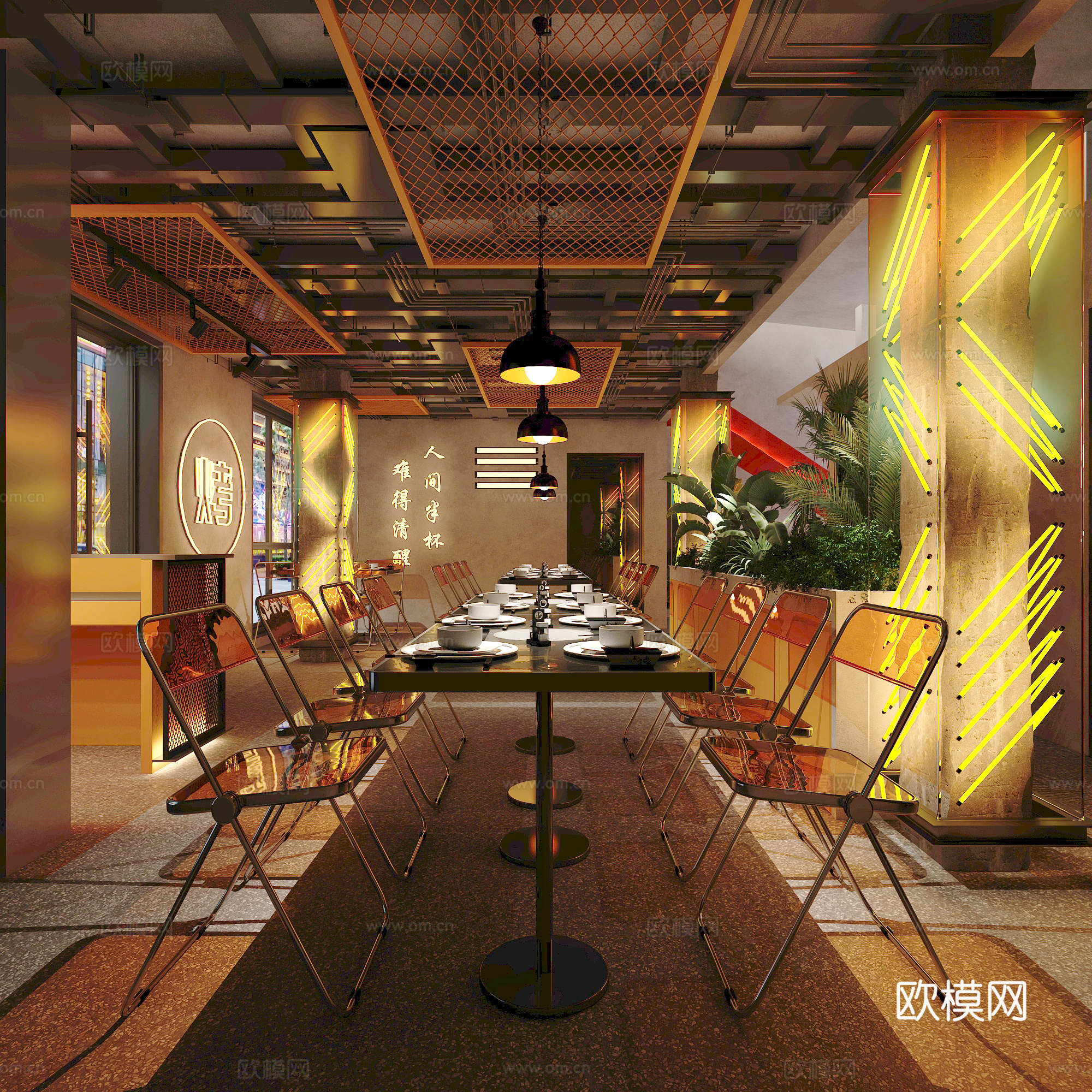 餐厅 酒吧餐厅3d模型下载