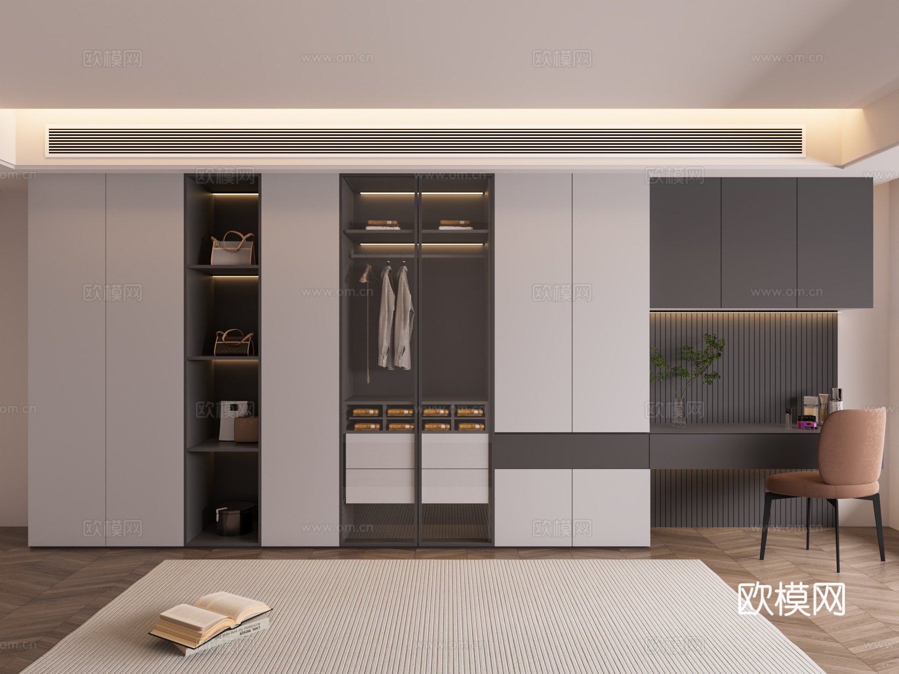 新中式衣柜3d模型下载