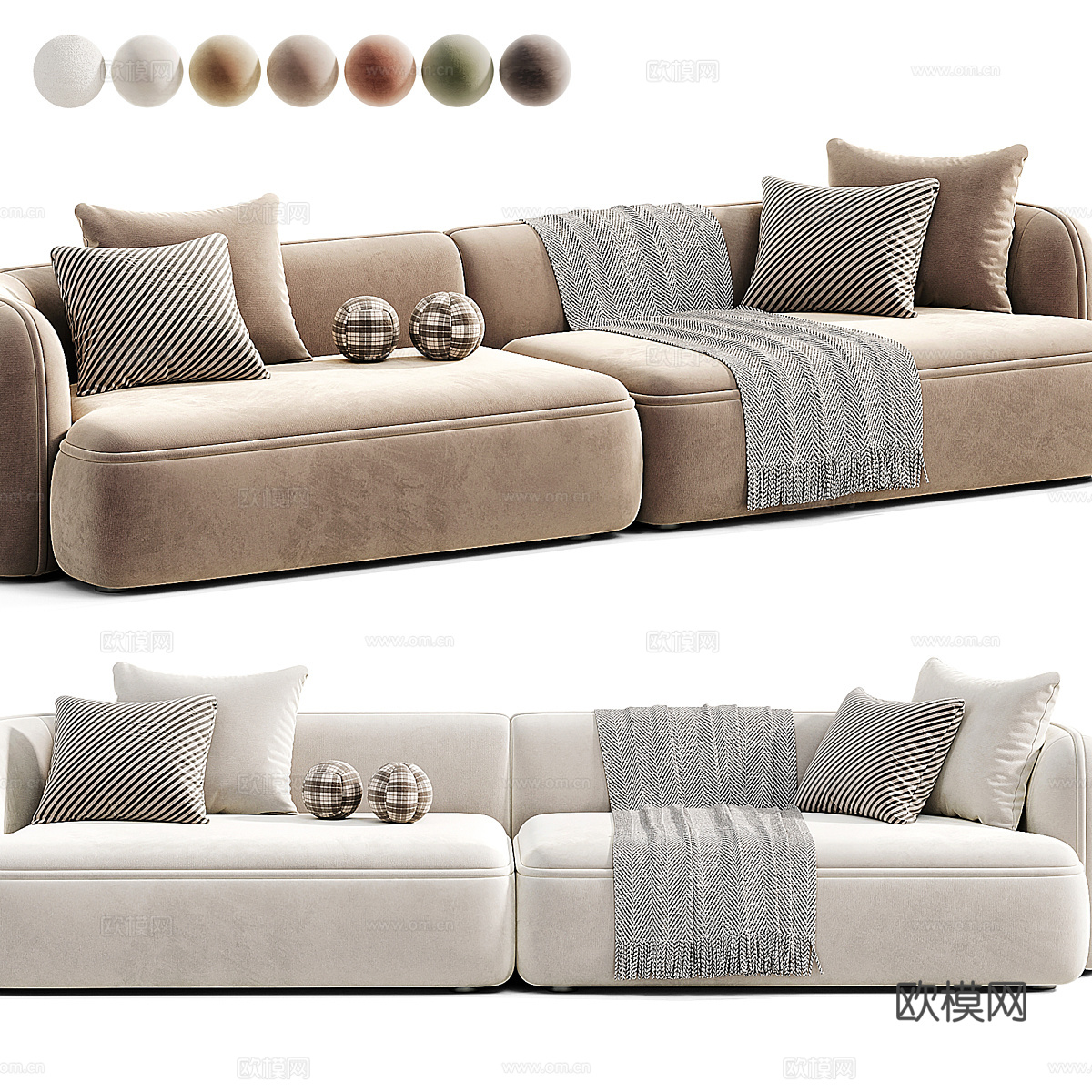 现代奶油风 ROYALTY 休闲沙发3d模型下载（渲染图5）