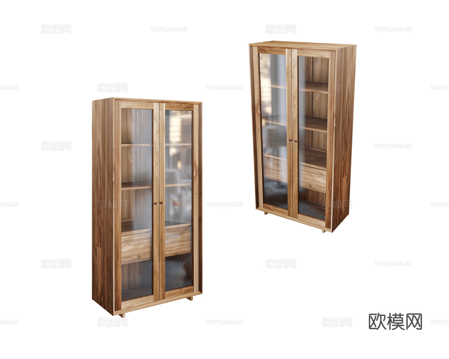 Teak House 美式玻璃书柜3d模型下载