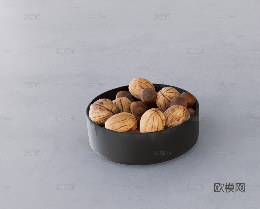 坚果摆件su模型