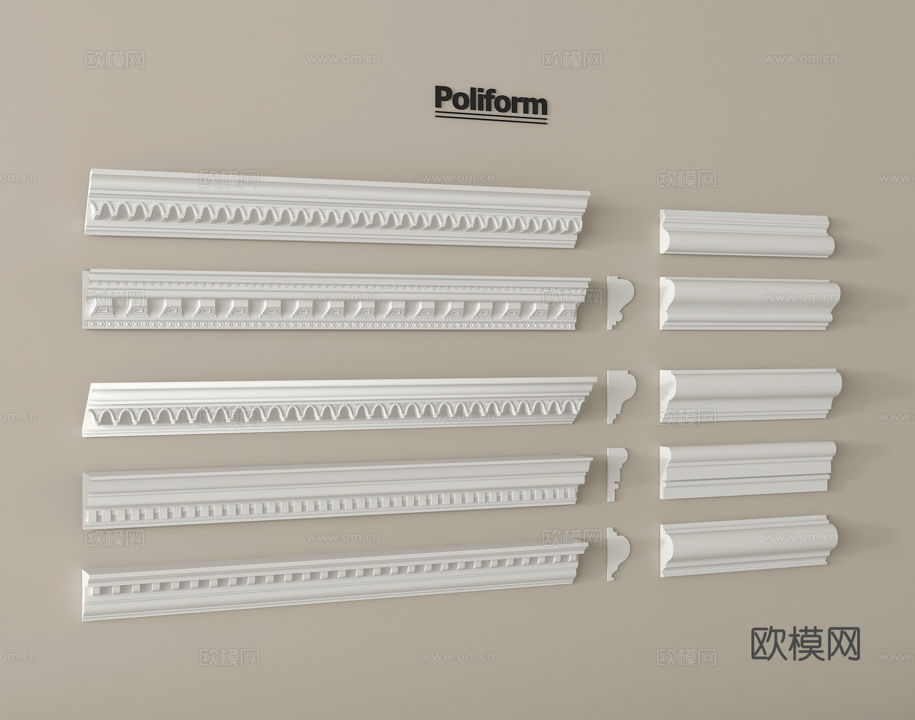 欧式石膏线 石膏构件3d模型下载