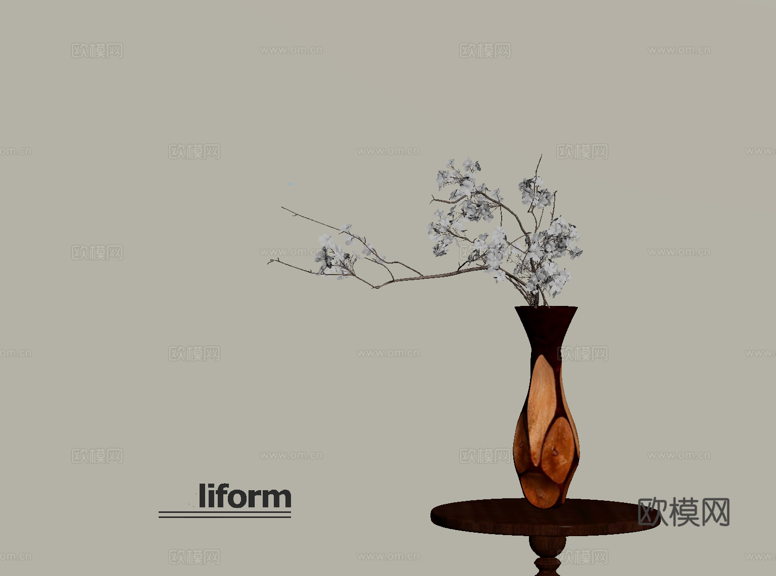 现代中古花瓶 花瓶花艺 陶瓷花瓶su模型