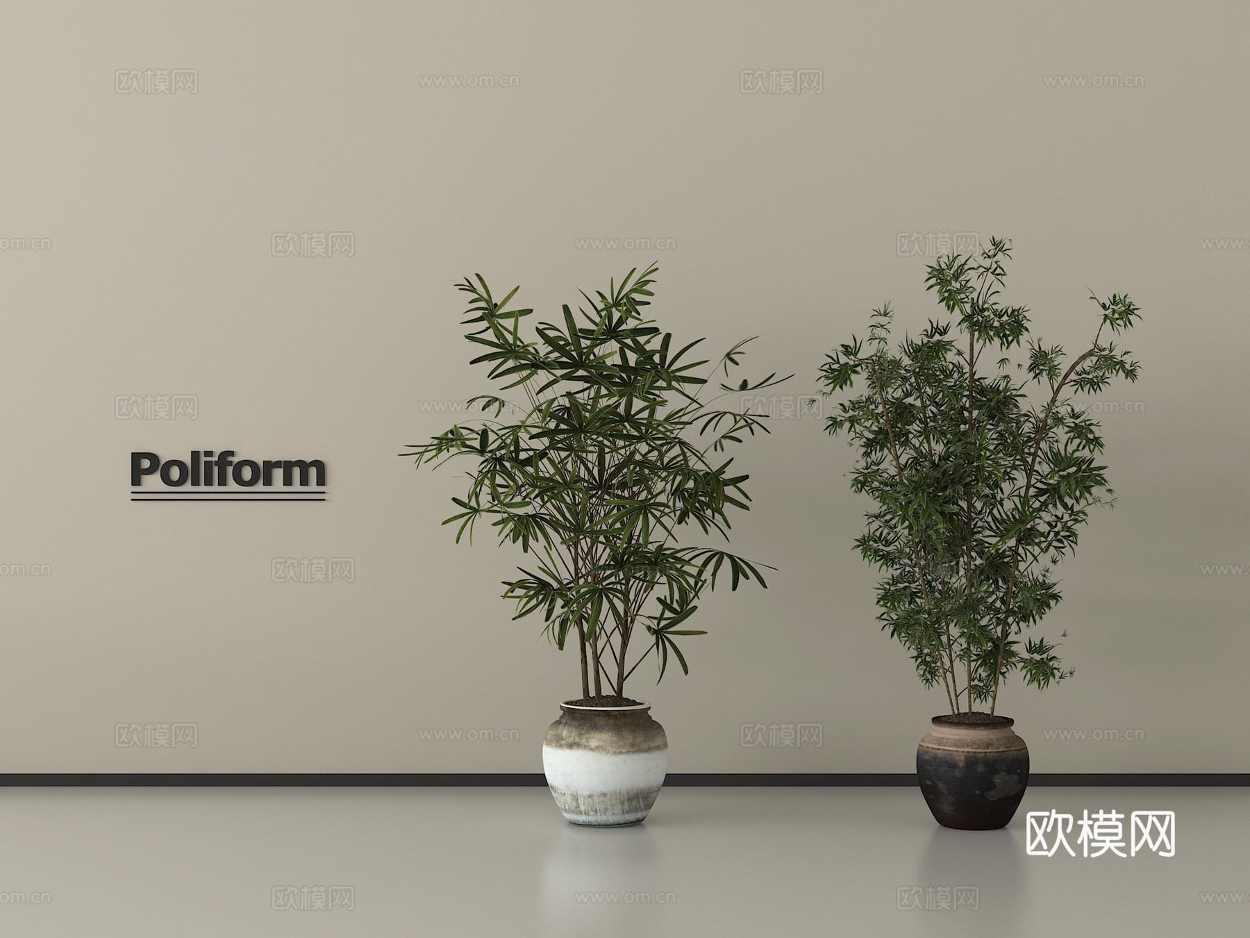 中古风盆栽 盆景 绿植盆栽su模型