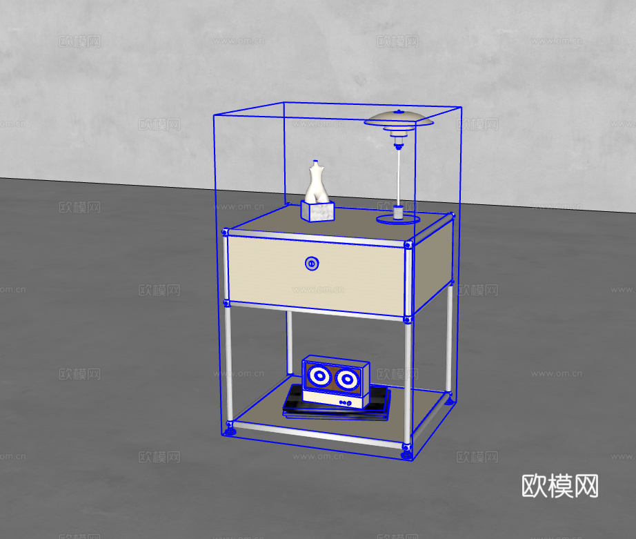 床头柜su模型下载（渲染图2）