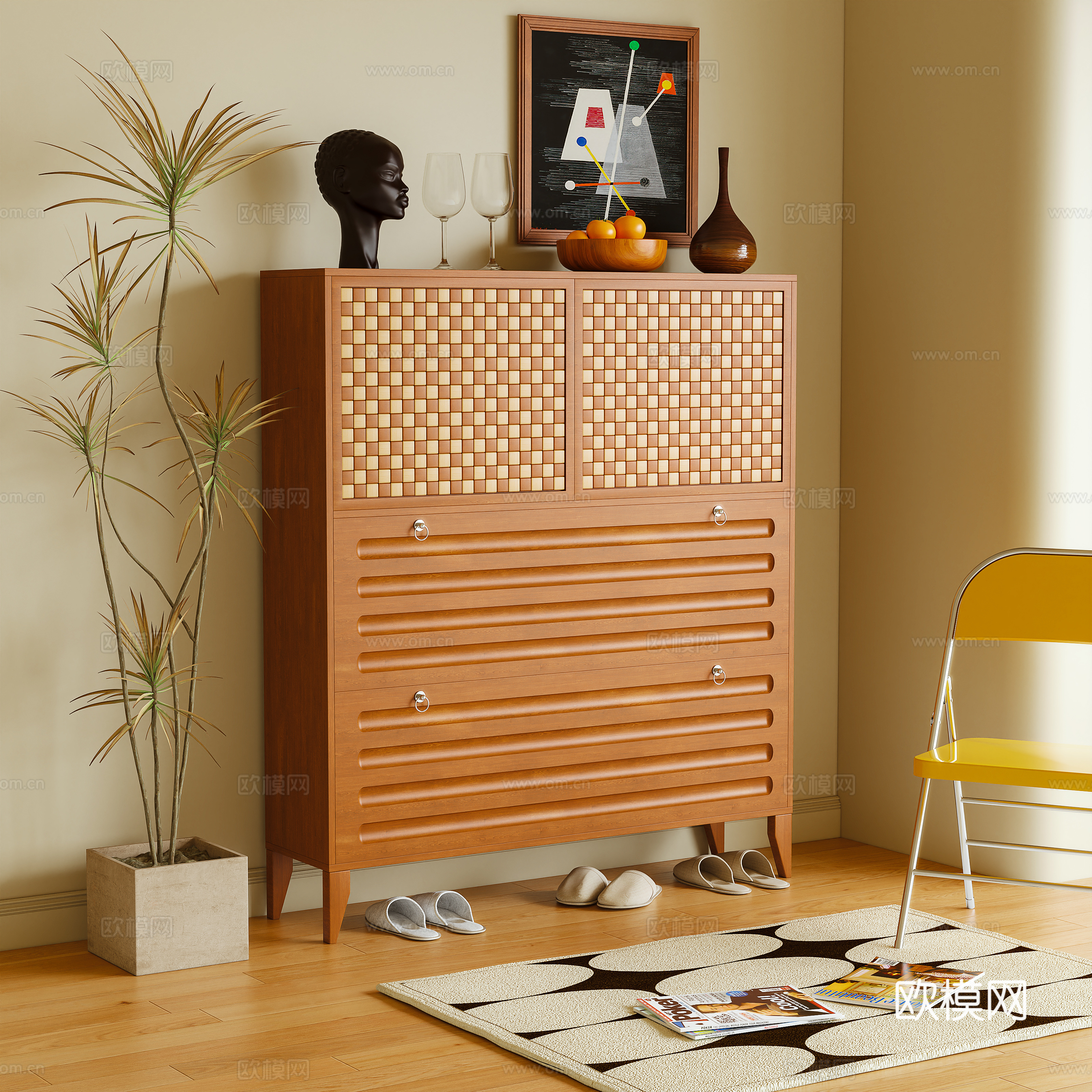 鞋柜 储物柜 边柜 玄关柜3d模型下载
