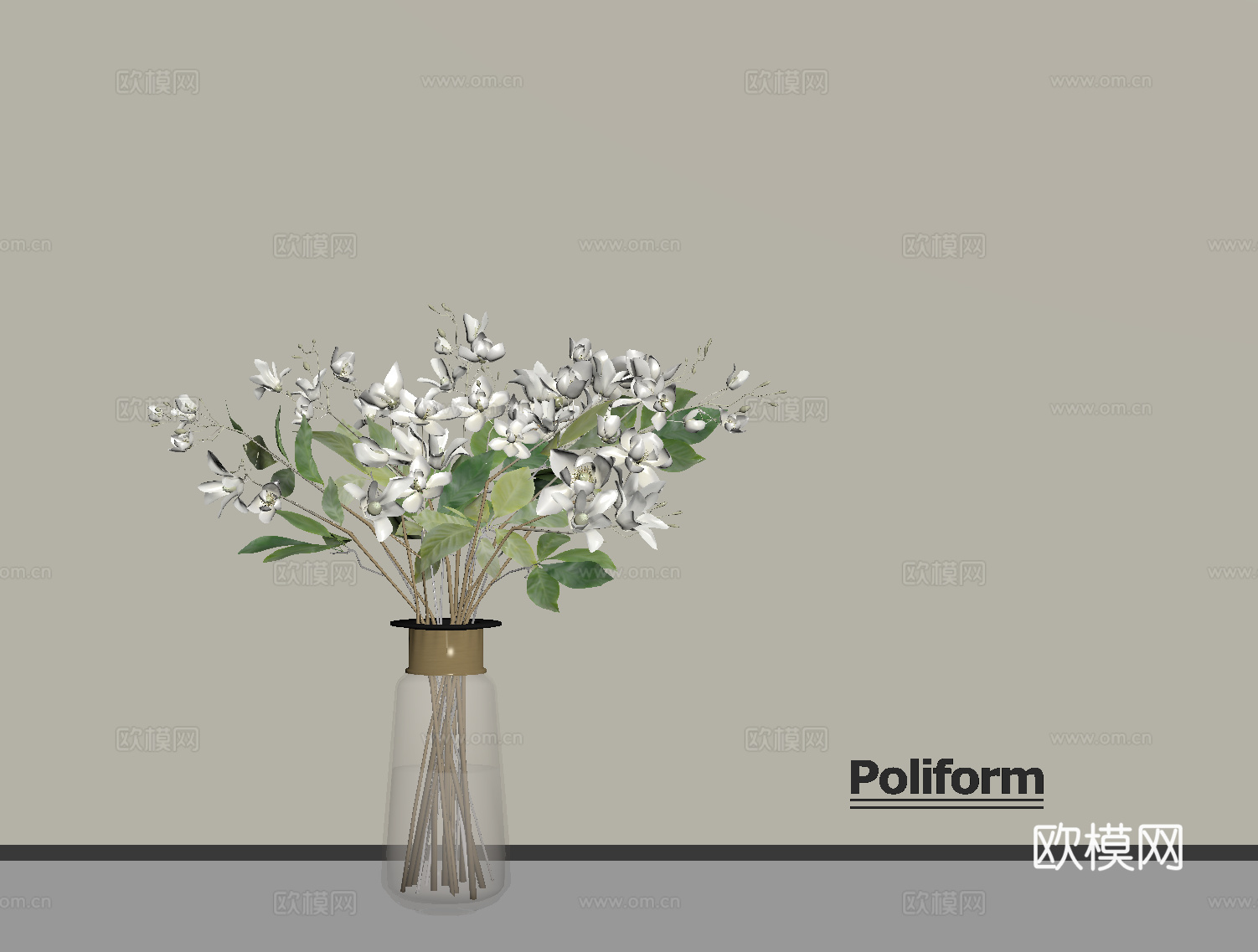 现代花瓶 花艺 盆栽su模型