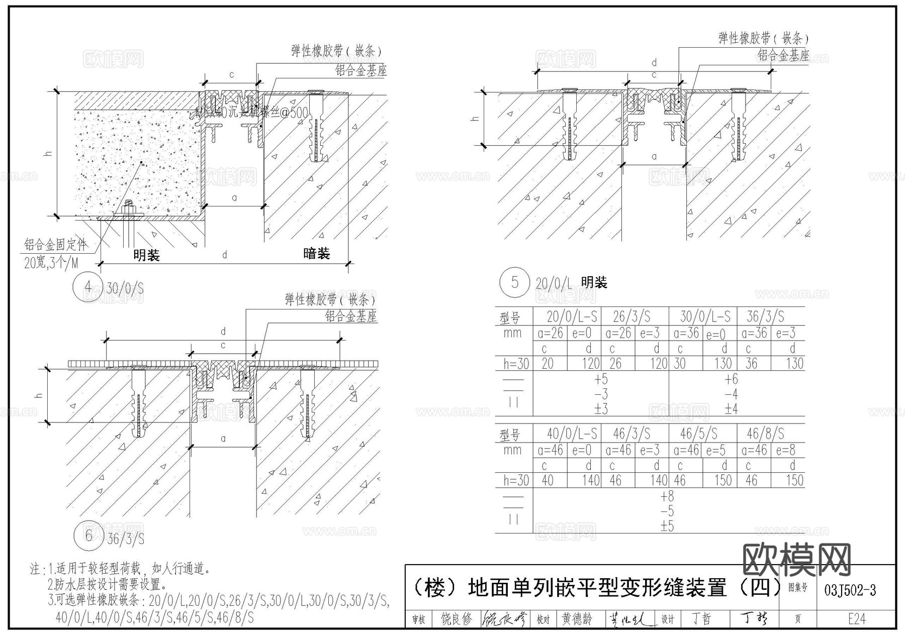 地面变形缝做法cad施工图