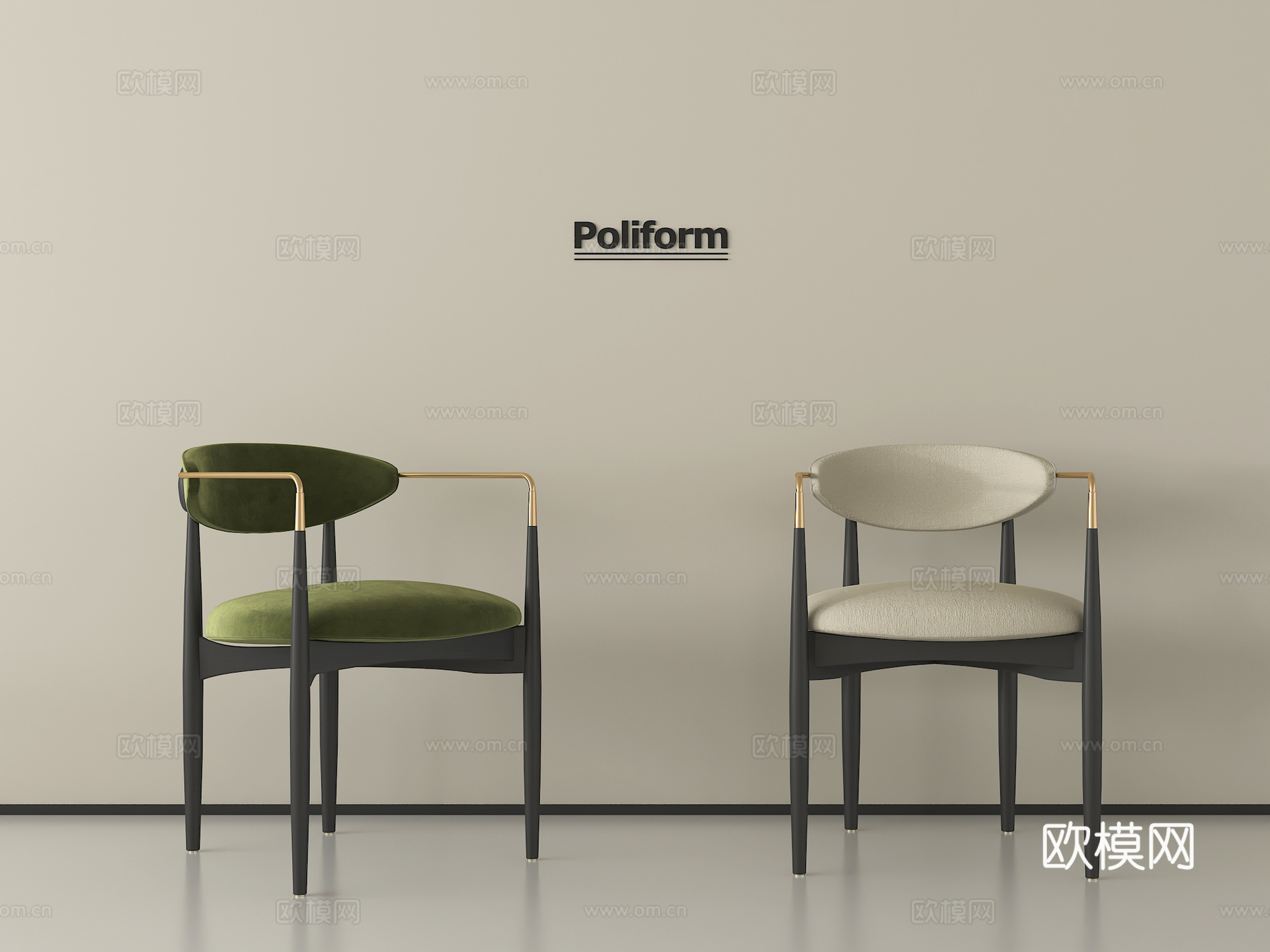 法式轻奢餐椅 单椅 布艺椅子 休闲椅子3d模型下载