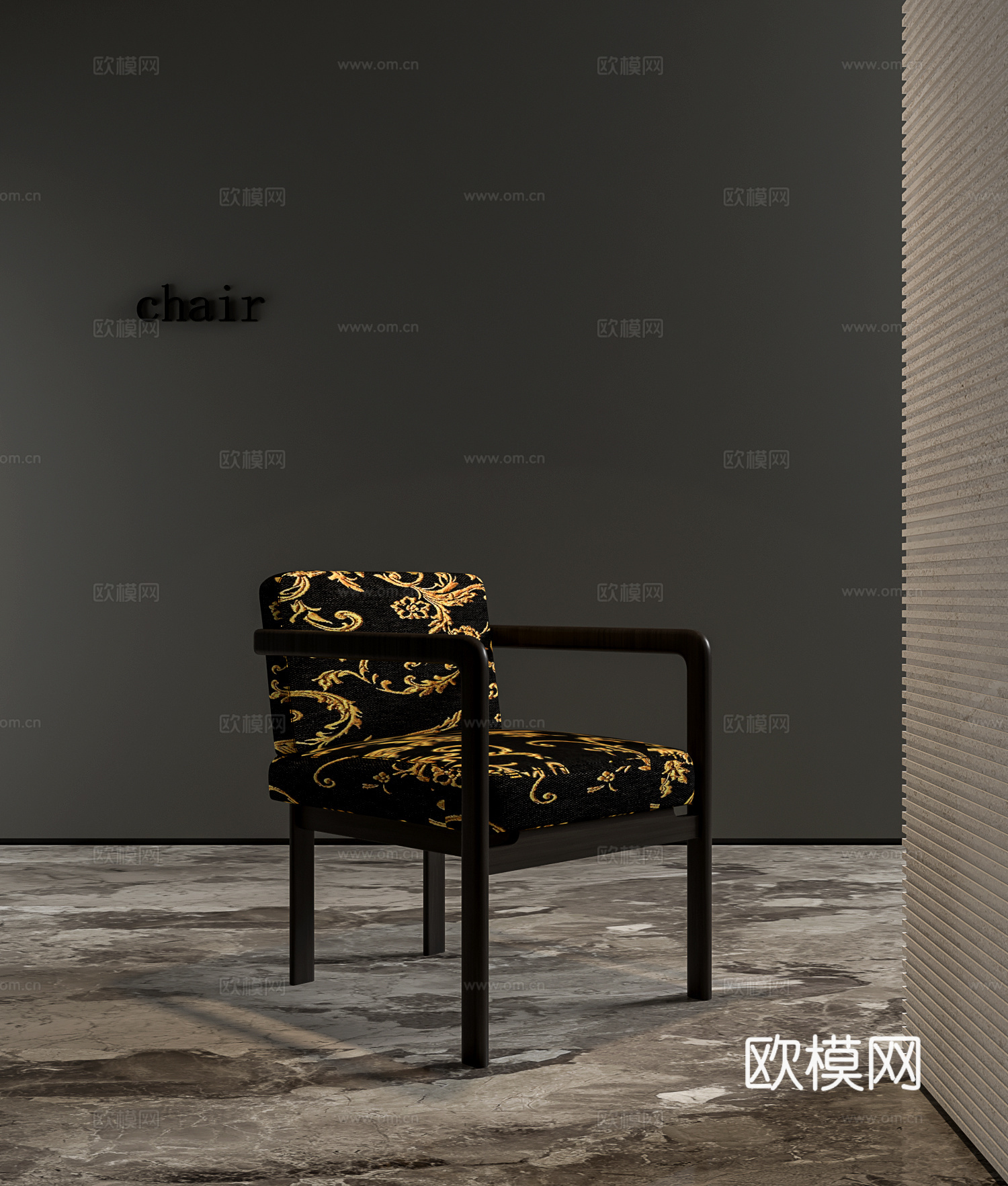 现代意式餐椅su模型