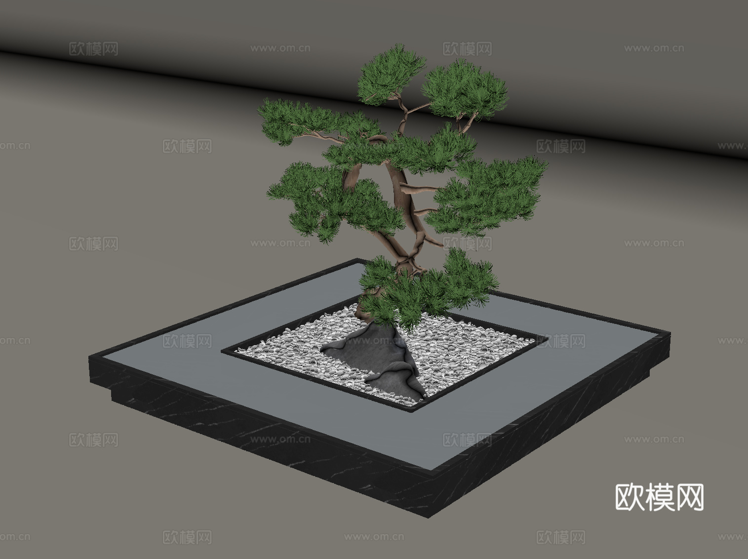 现代绿植景观su模型