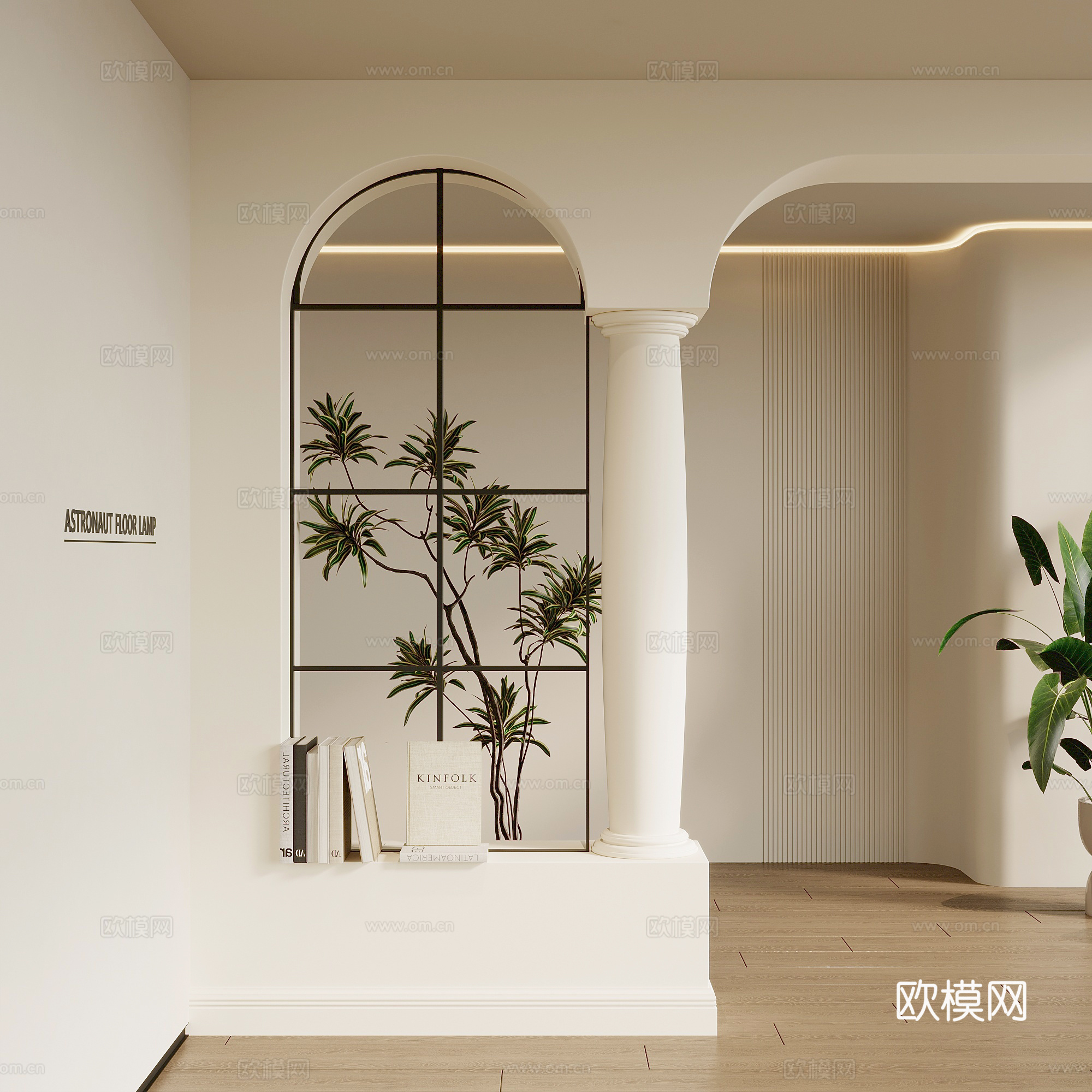 法式奶油风玄关su模型
