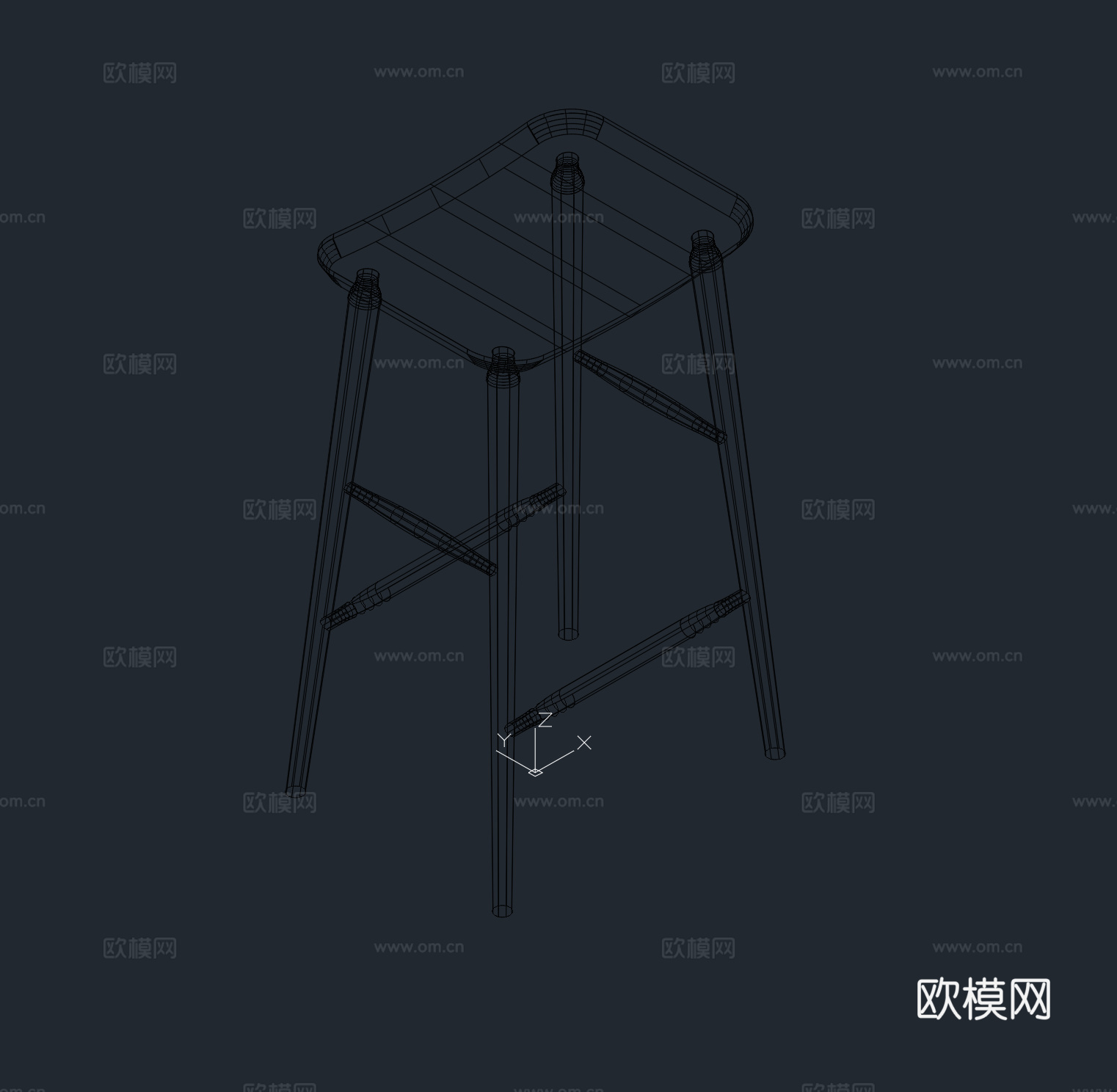 高脚椅子 吧椅 吧凳cad施工图