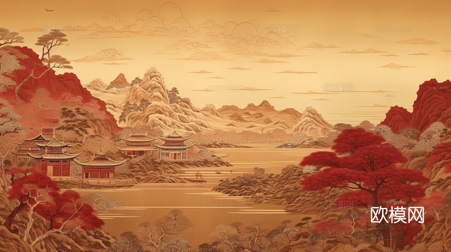 新中式中式挂画 山水挂画
