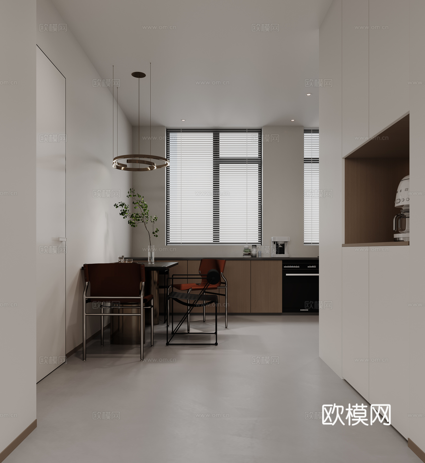 极简风厨房3d模型