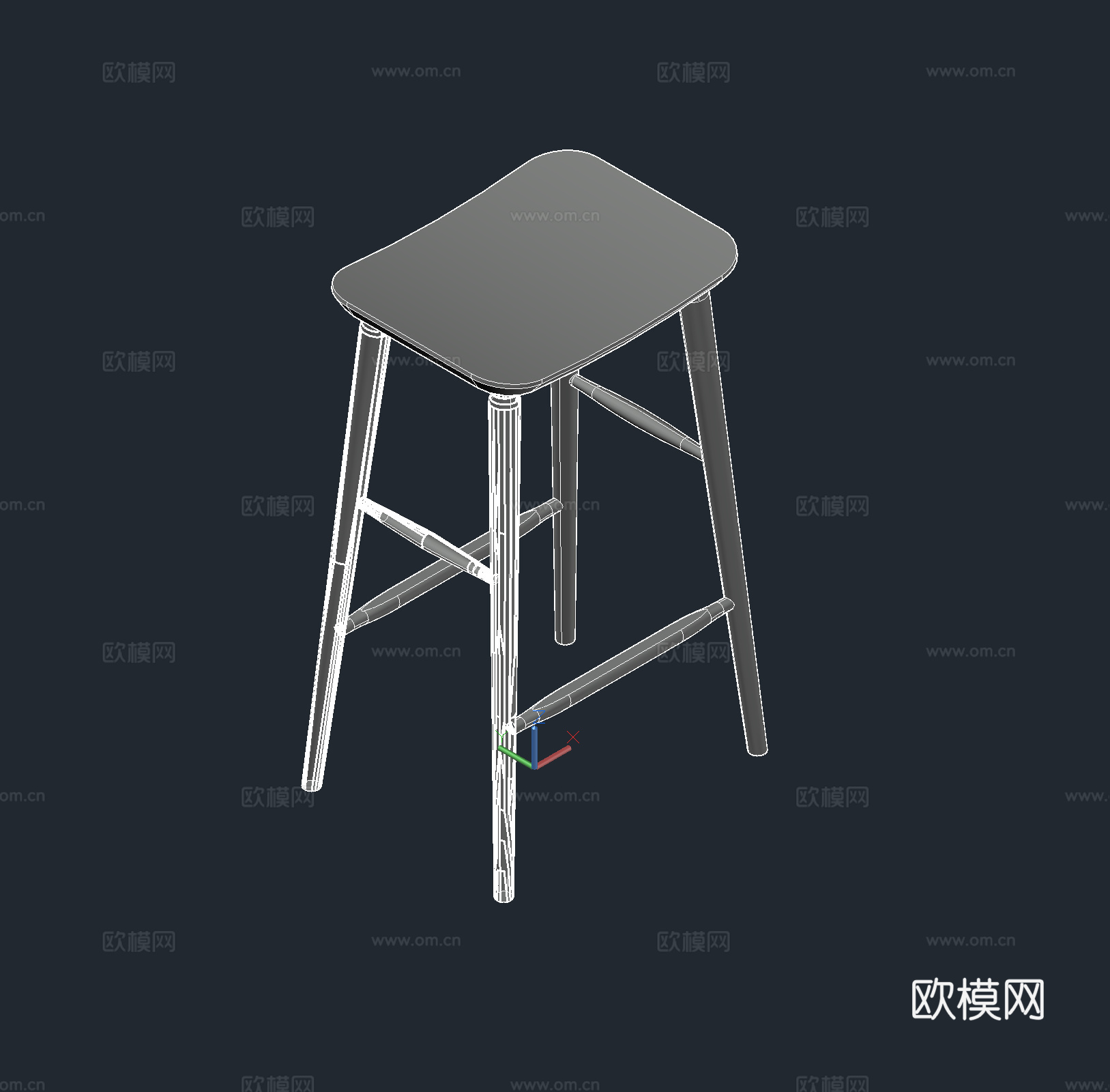 高脚椅子 吧椅 吧凳cad施工图
