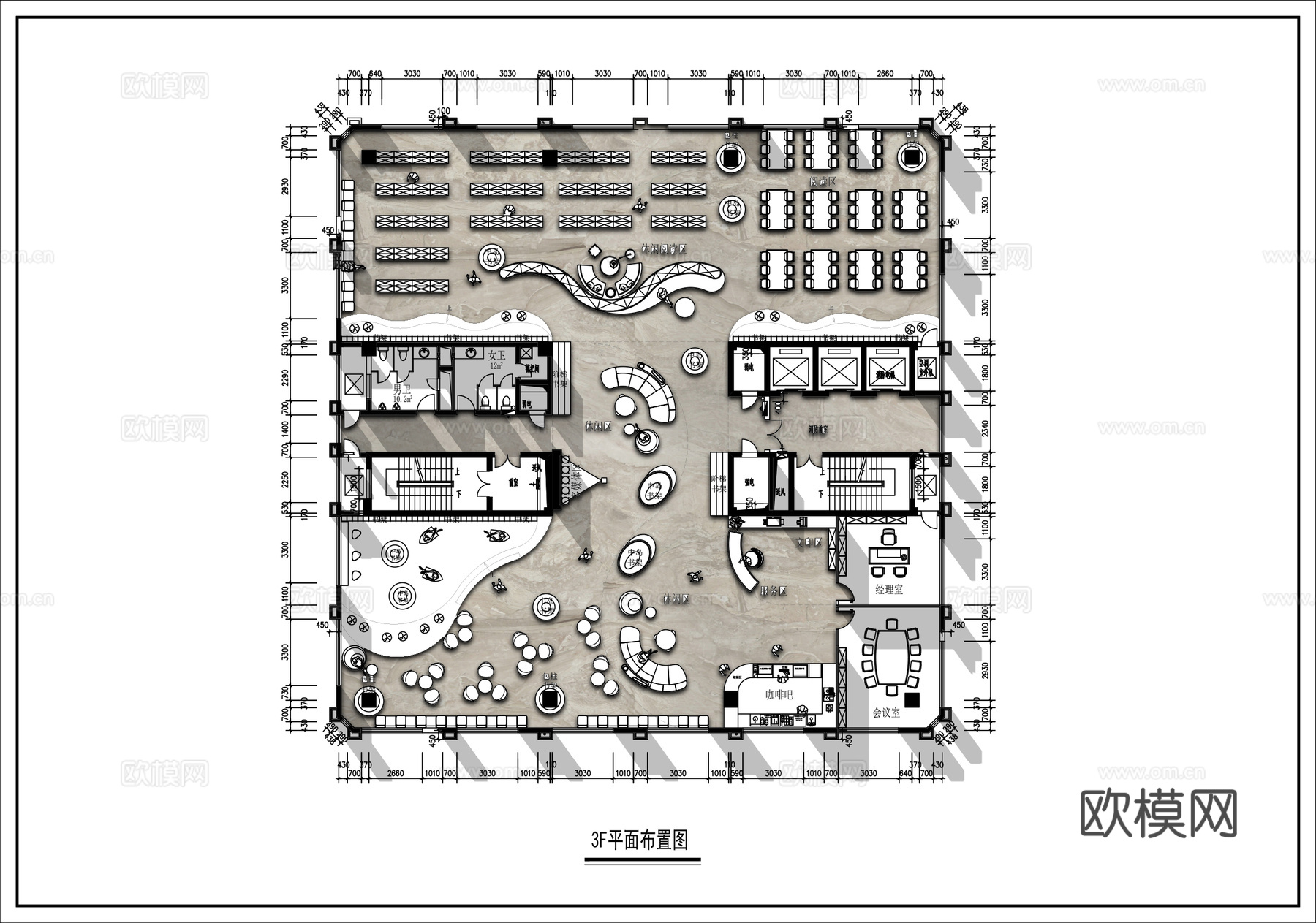 图书馆书吧CAD平面cad施工图