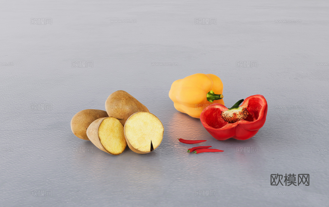 蔬菜摆件su模型