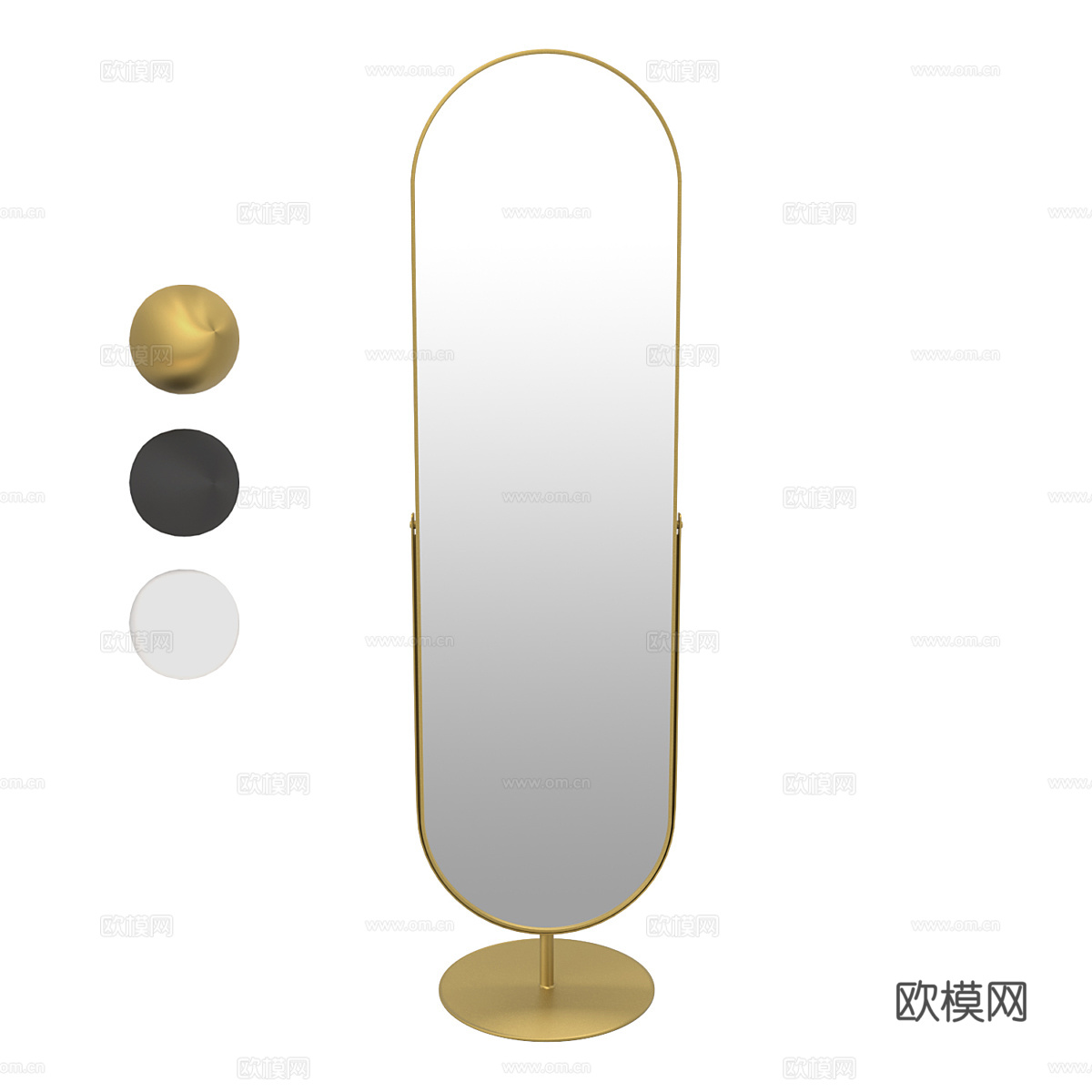 现代简约轻奢落地镜子 镜子 简约镜子 装饰镜子3d模型下载