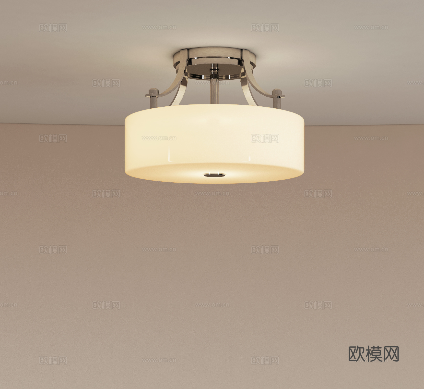 现代金属吊灯 客厅吊灯 书房吊灯 圆形吊灯 吸顶灯3d模型