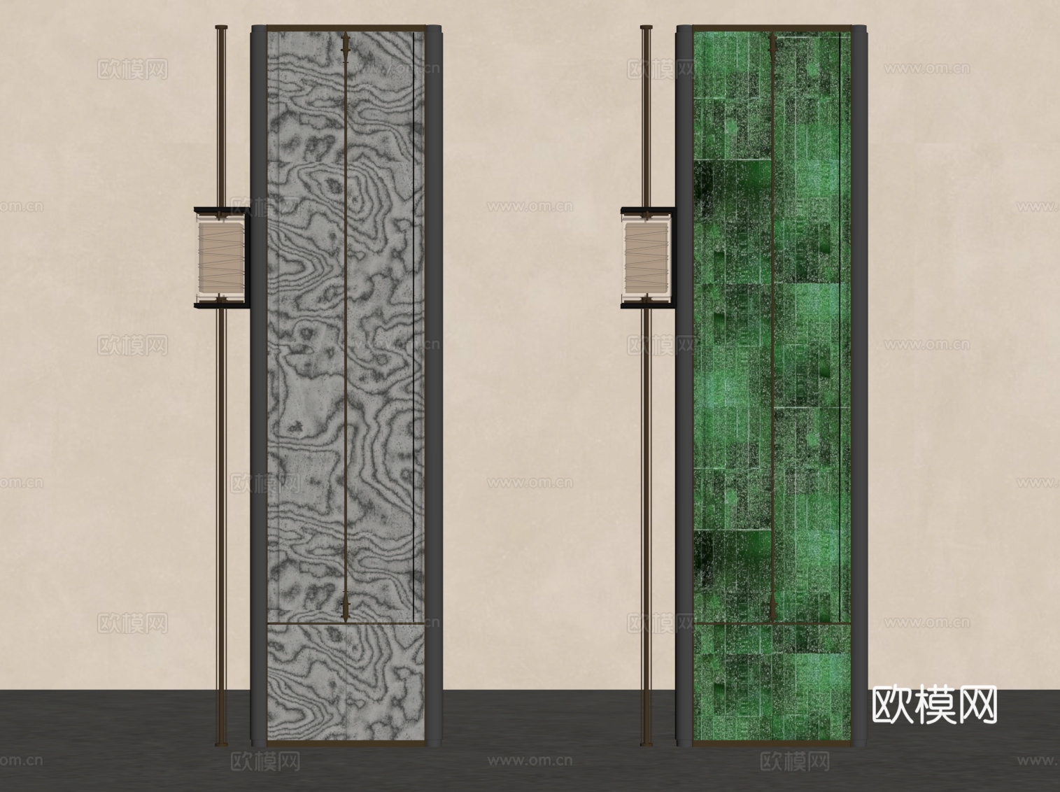 现代屏风柱子su模型