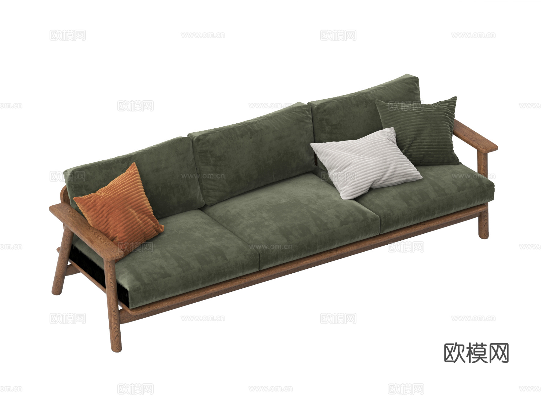 复古多人沙发  布艺沙发  三人沙发3d模型下载