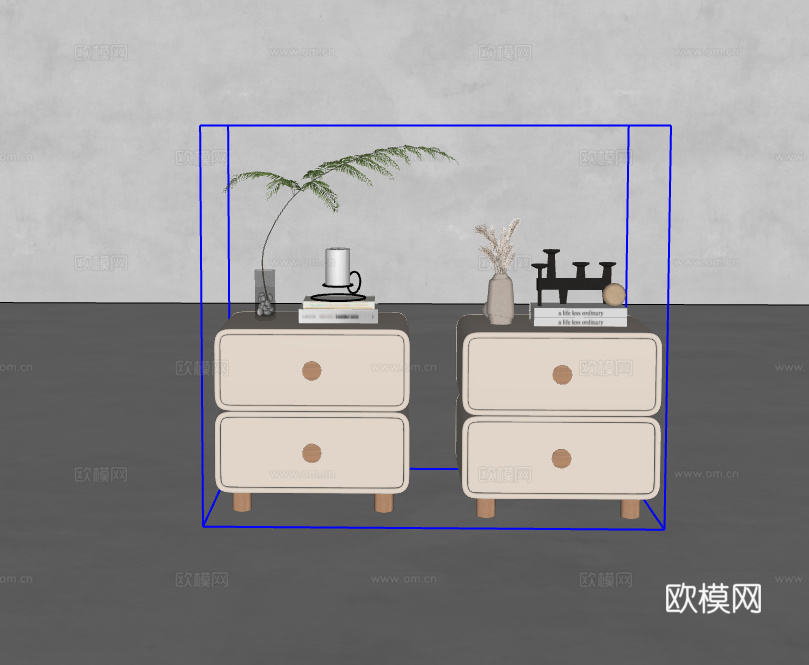 床头柜su模型