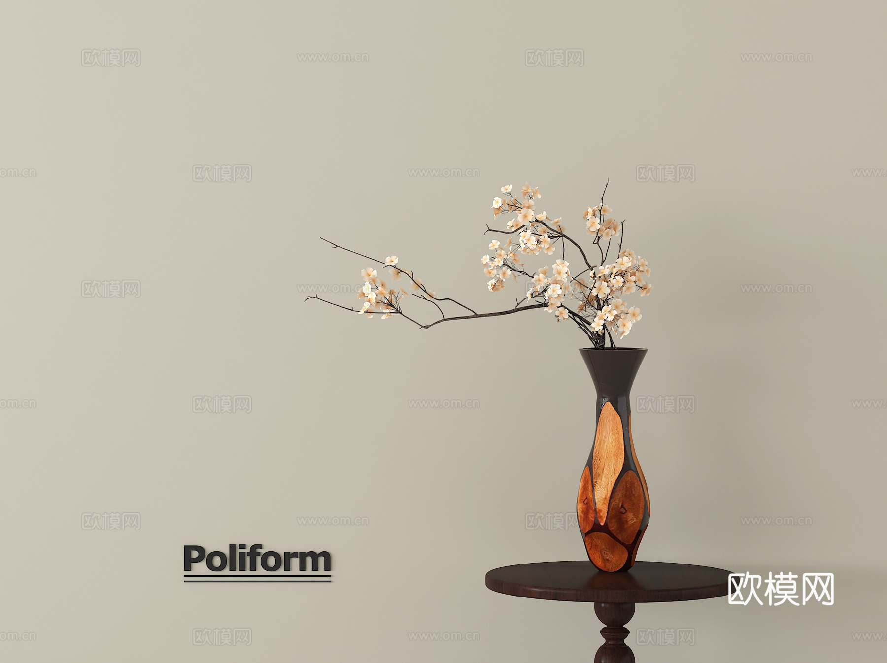 现代中古花瓶 花瓶花艺 陶瓷花瓶su模型