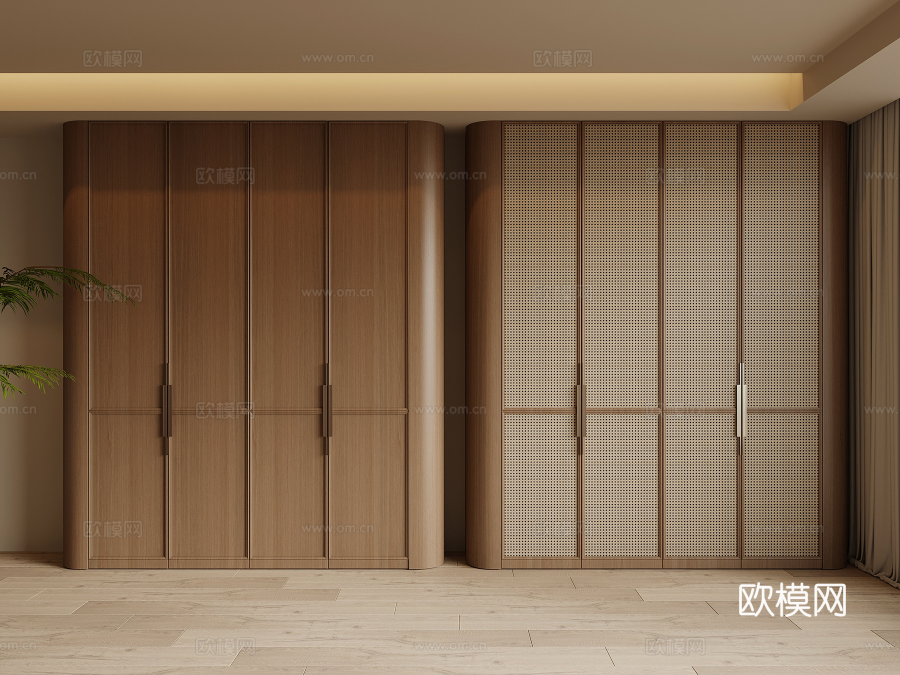 中古风衣柜 藤编衣柜3d模型下载