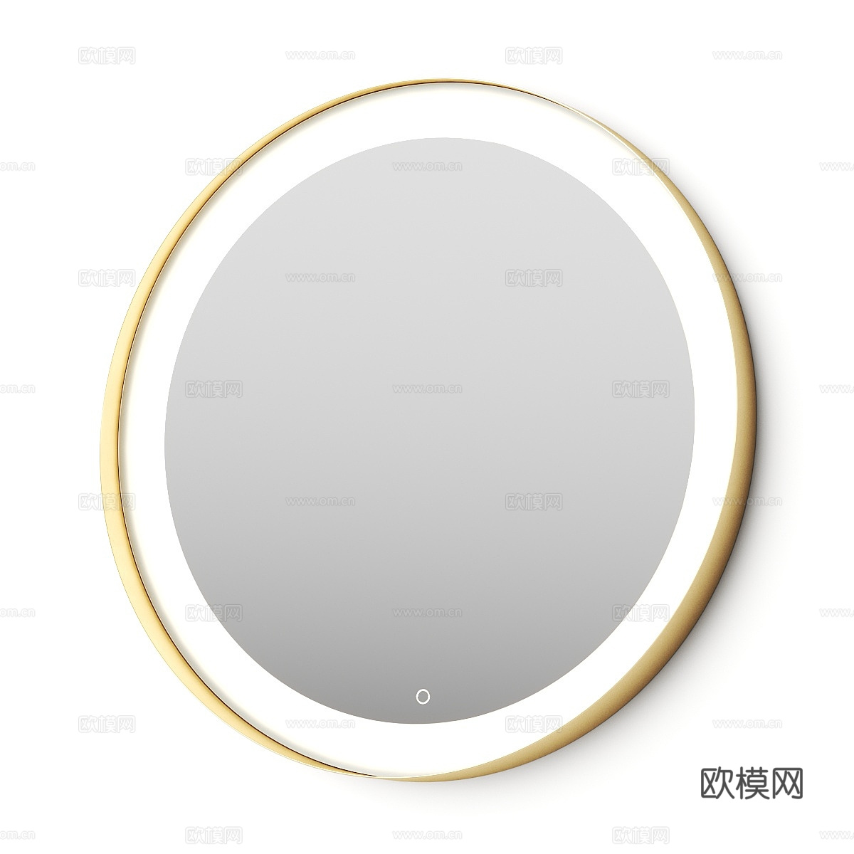 现代轻奢弧形发光梳妆镜3d模型下载（渲染图3）