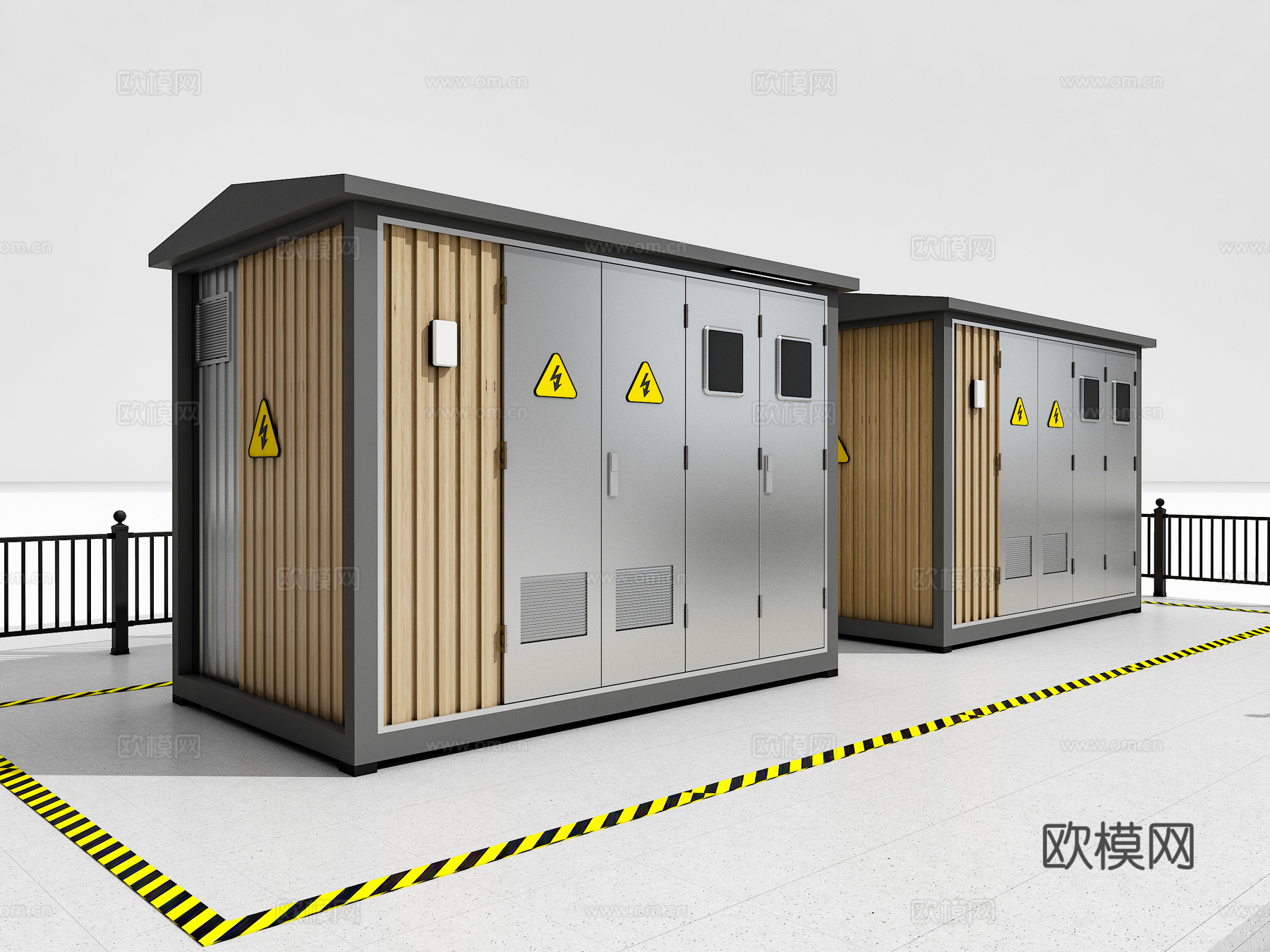 北欧箱变 配电房 电箱 变压房 配电箱3d模型下载