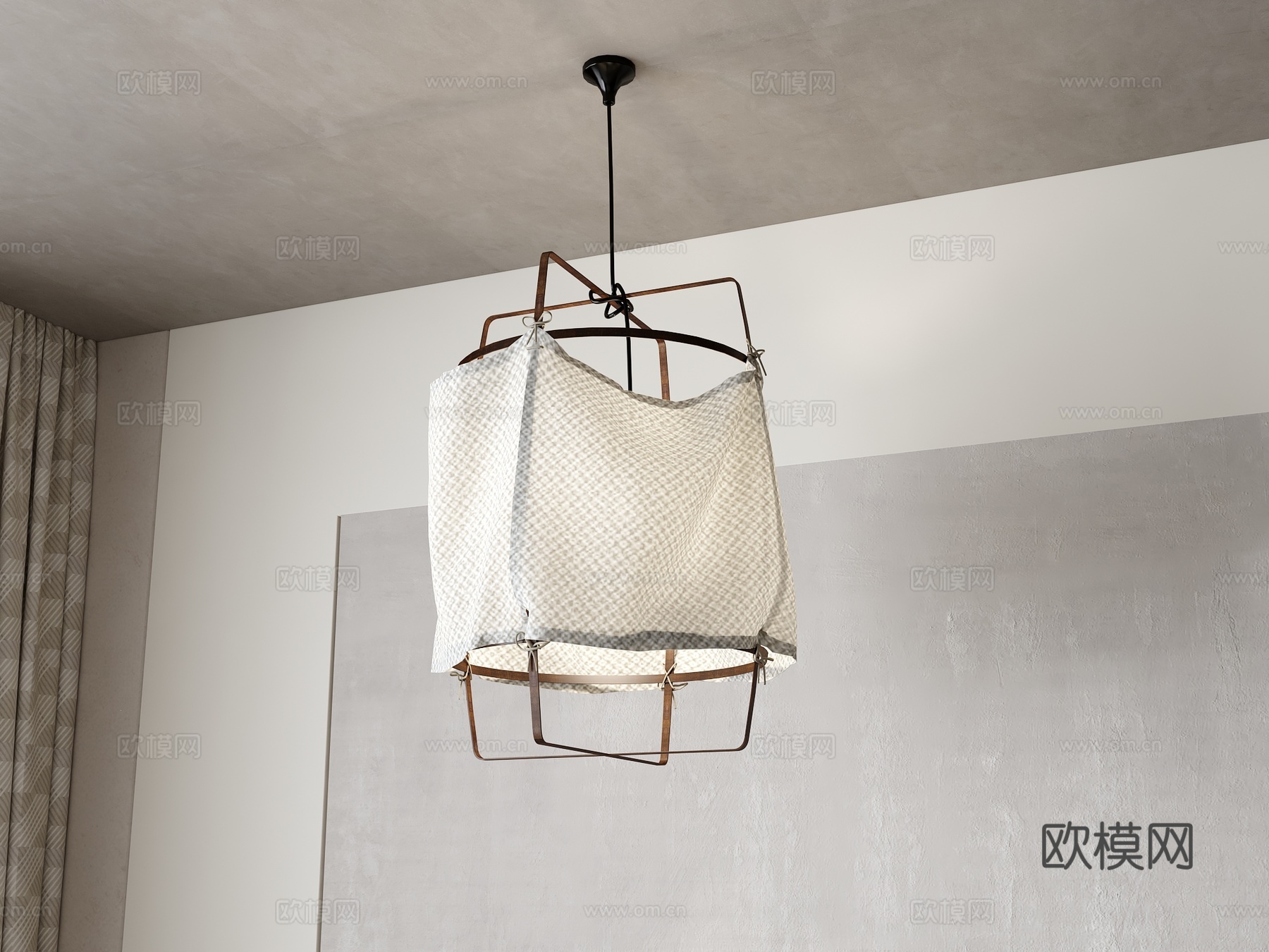 新中式吊灯su模型