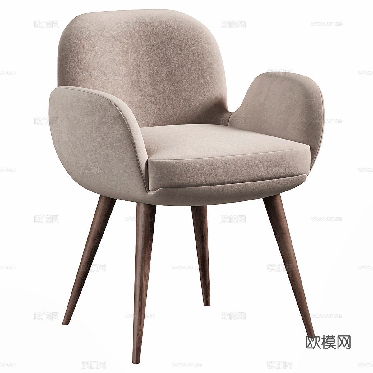 现代意式 Atila 单椅3d模型下载（渲染图2）