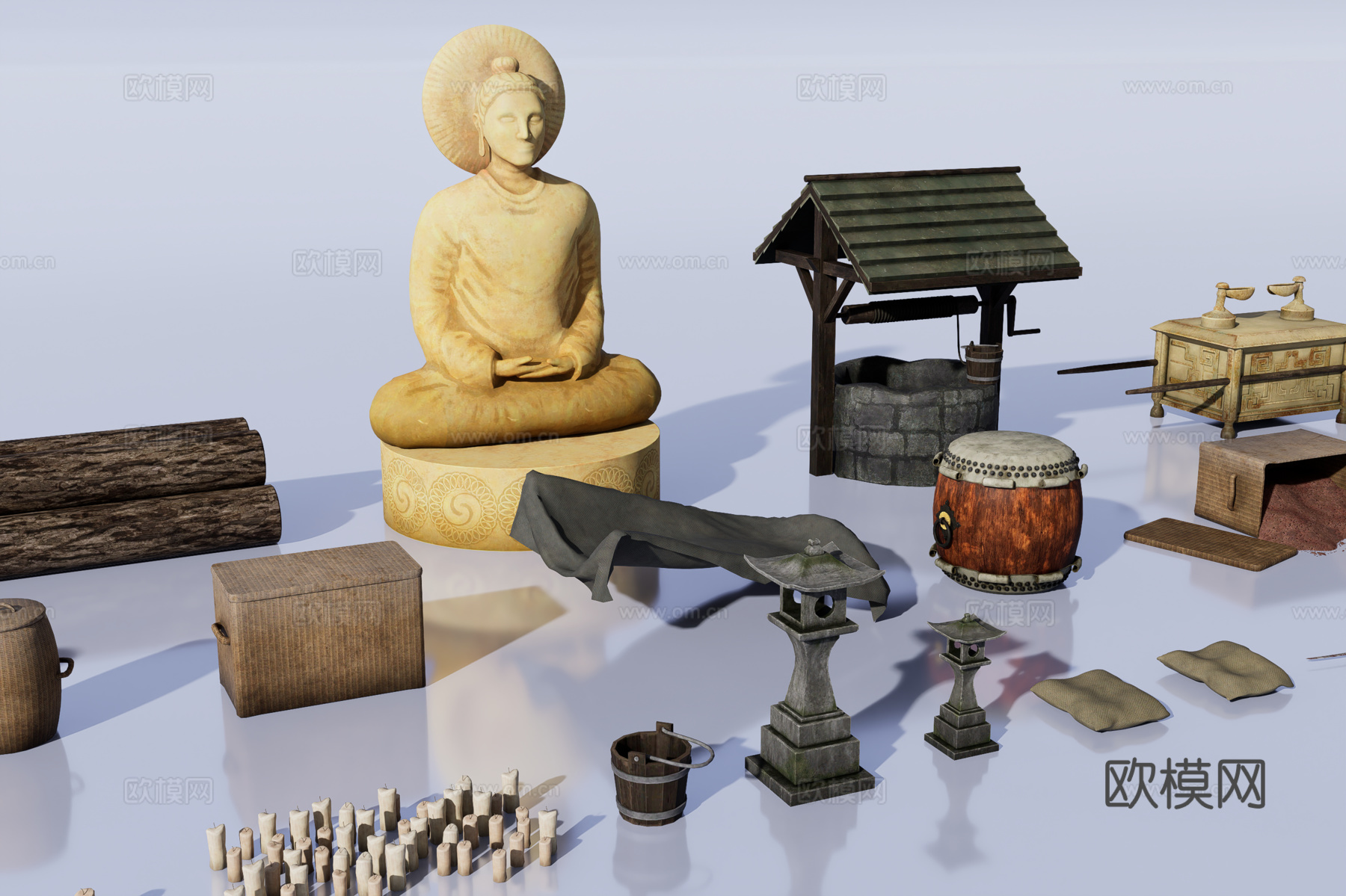 寺庙物品道具3d模型下载（渲染图3）