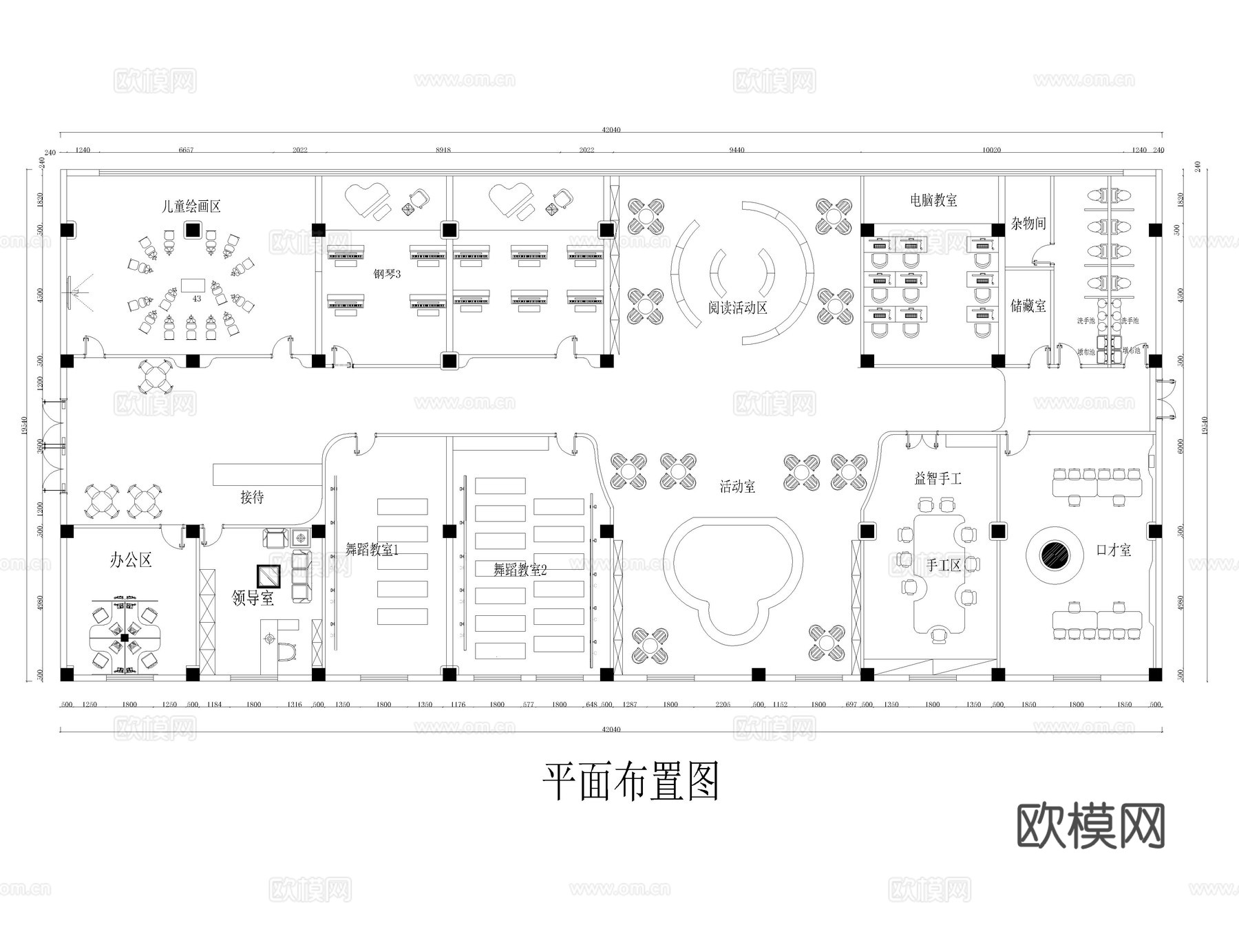 教室 培训室 教培中心 学校 教育培训 培训机构cad施工图