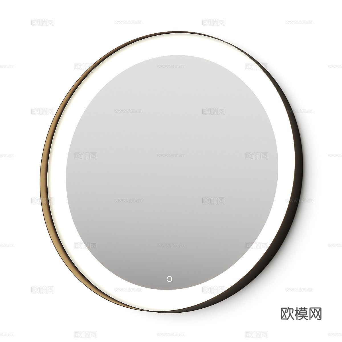 现代轻奢弧形发光梳妆镜3d模型下载（渲染图1）