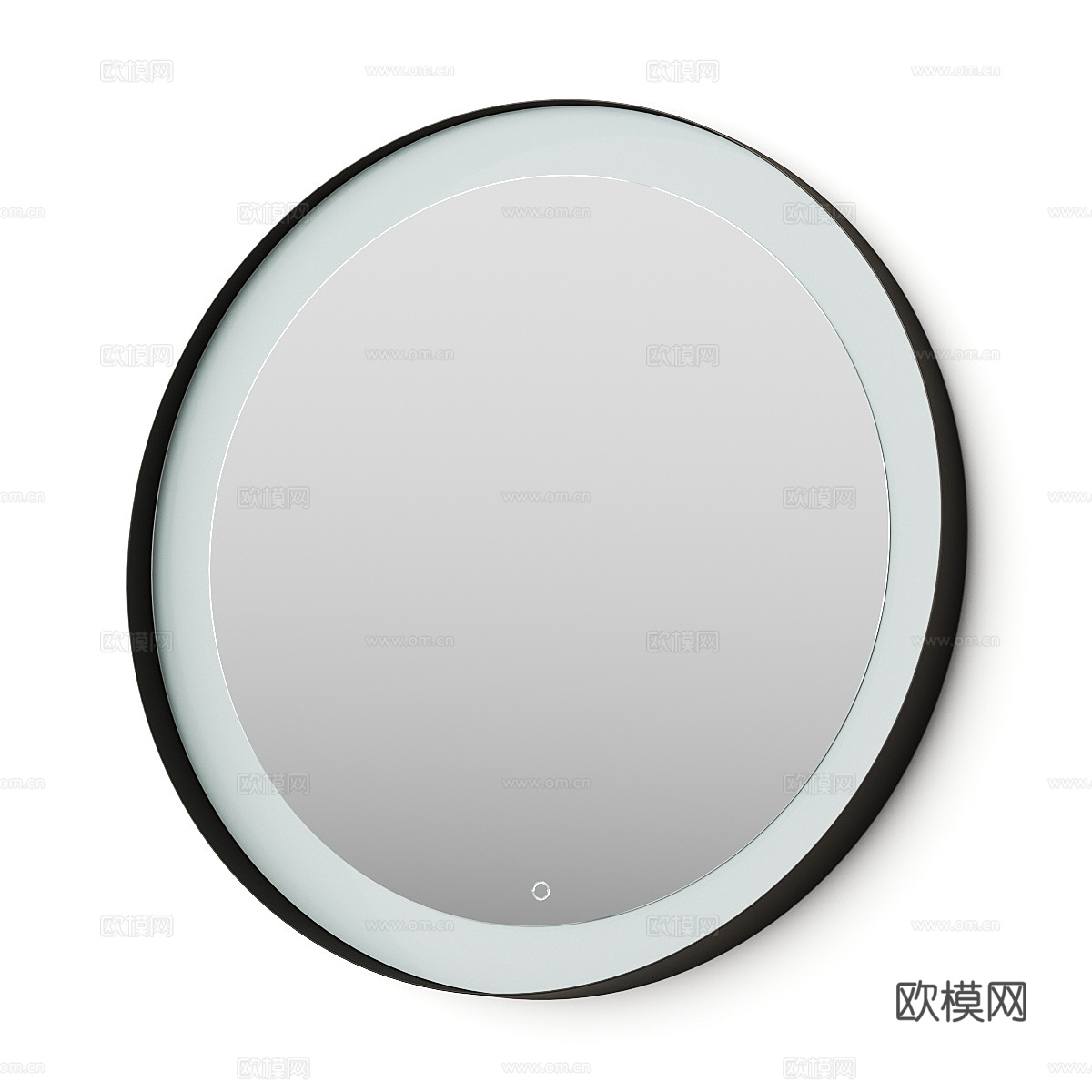 现代轻奢弧形发光梳妆镜3d模型下载（渲染图2）